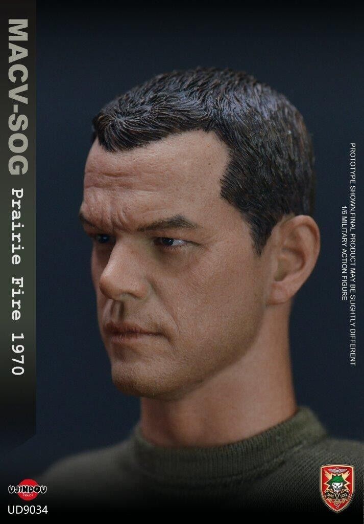 1:6 Ujindou Vietnam MACV-SOG Prairie Fire Male Head Sculpt for 12" Figures