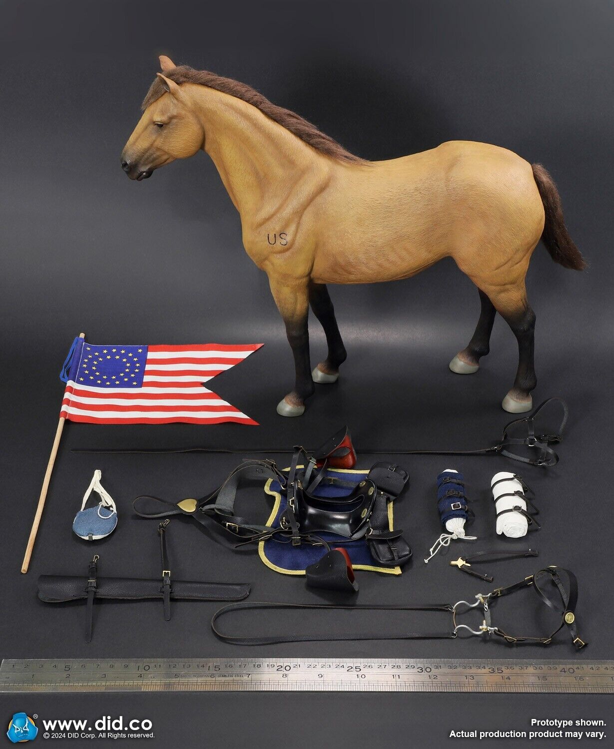 1:6 scale DiD US Civil War Brown War Horse (Standing) for 12" Figures E60076