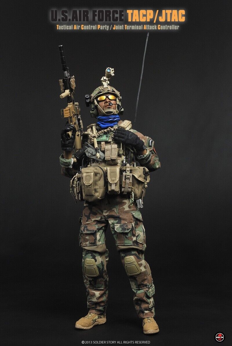 1:6 scale Soldier Story USAF TACP/JTAC Black AA Male Nude Body for 12" Figures