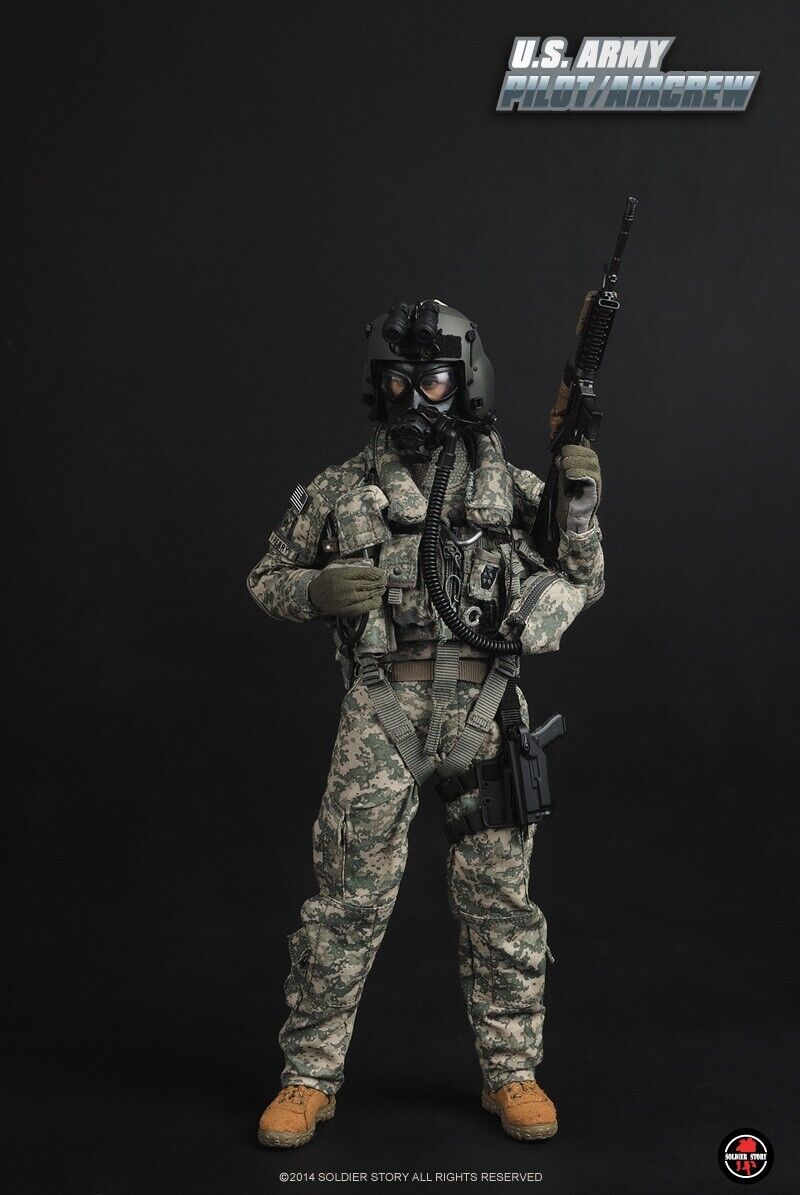 1:6 Soldier Story US Army Pilot Aircrew M4 Rifle w/ ACOG Scope for 12" Figures