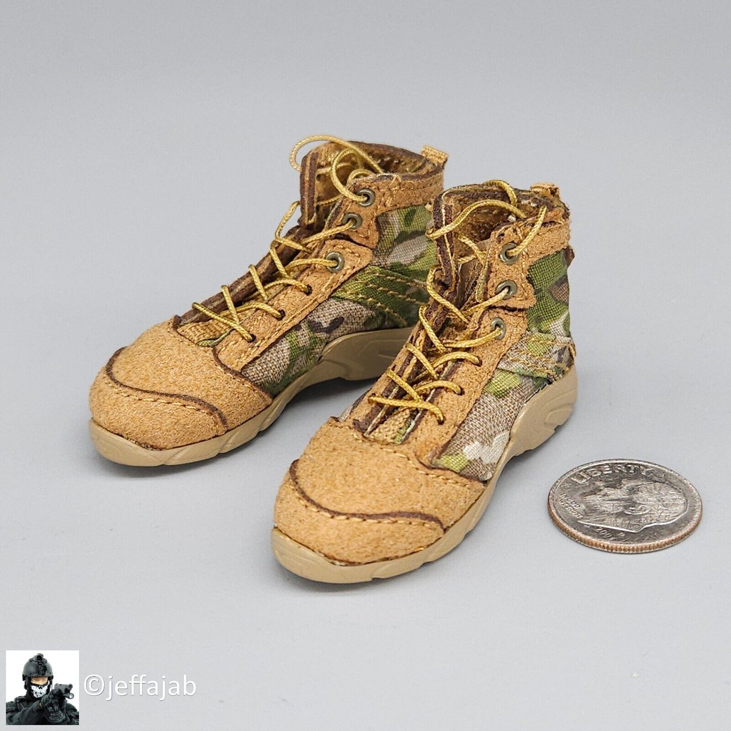 1:6 Soldier Story USAF TACP/JTAC Multicam Boots (Foot Type) for 12" Figures