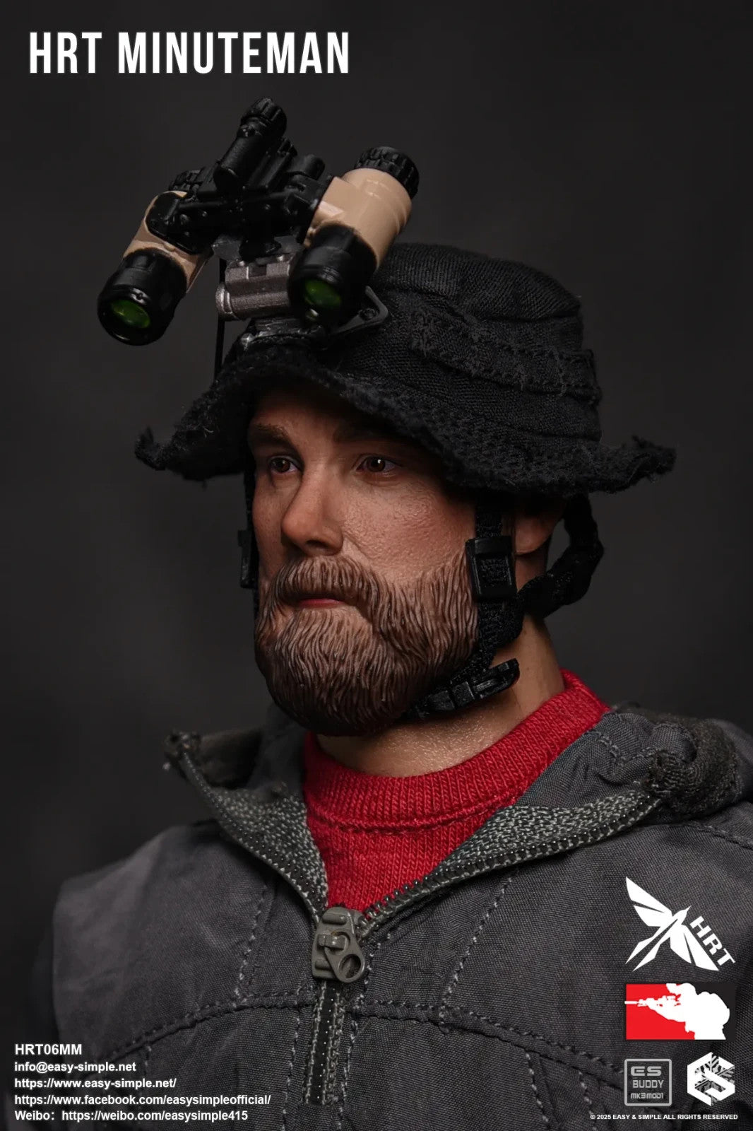 1:6 Easy & Simple HRT Minuteman ShotShow 2025 Male Head Sculpt for 12" Figures