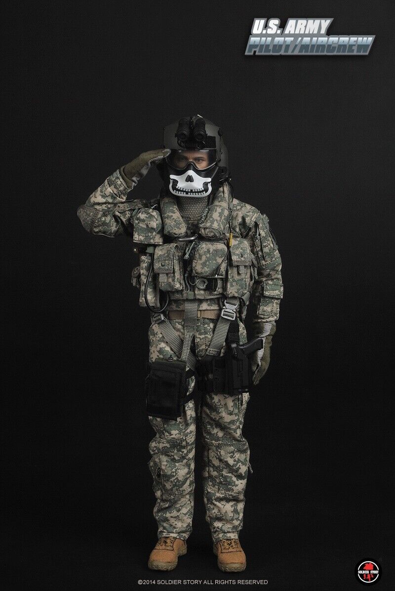 1:6 Soldier Story US Army Pilot Aircrew Male Head Sculpt for 12" Figures