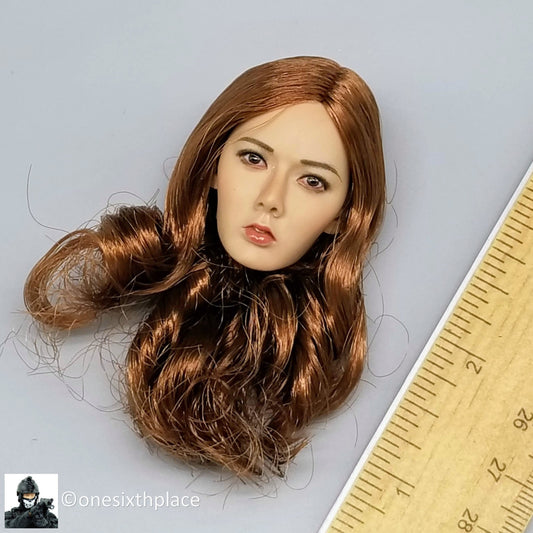 1:6 YM Toys Female Asian Brown Hair Head Sculpt 12" Phicen TBLeague YMT-001C