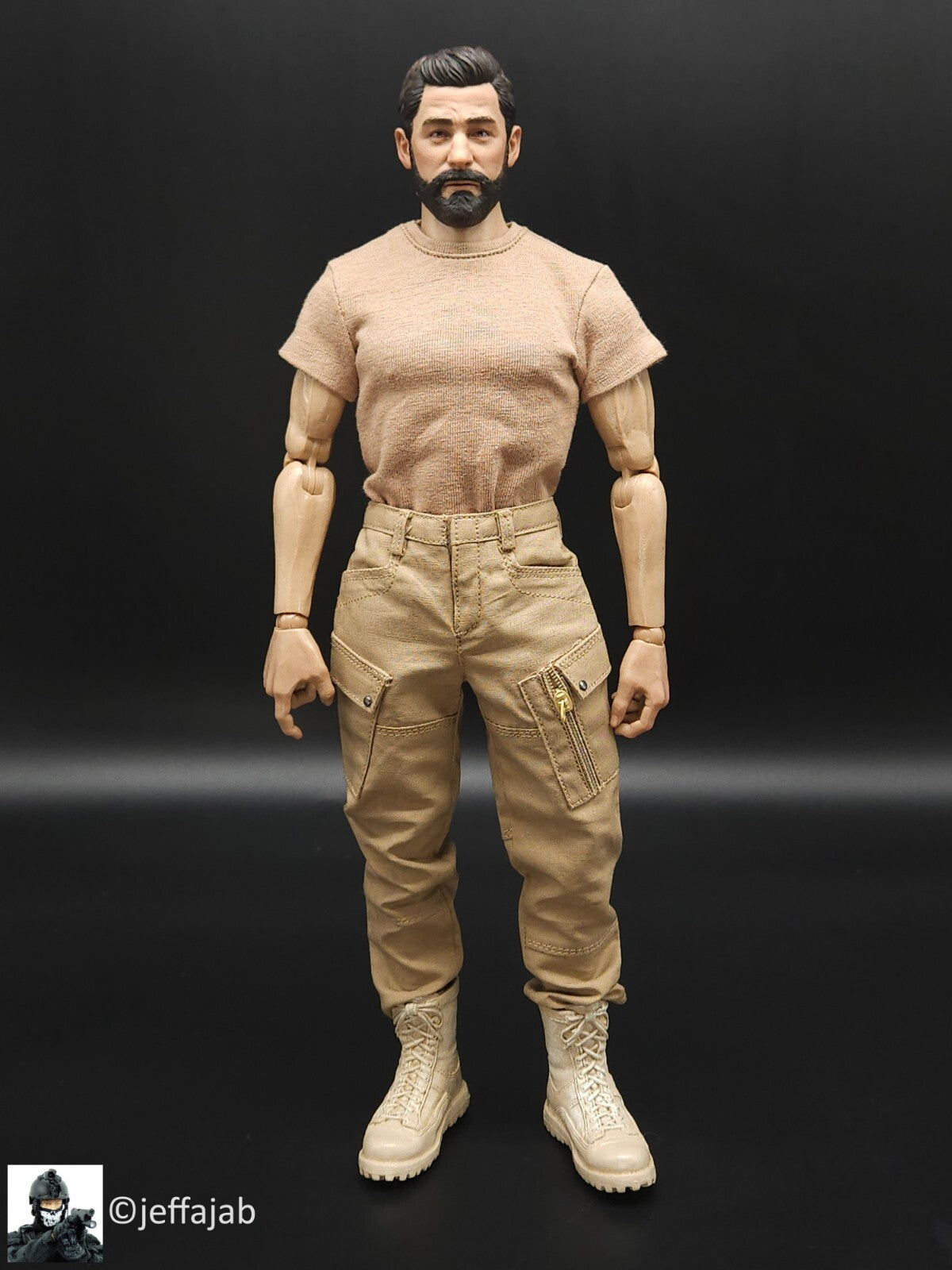 1:6 scale XRF Mens Tan Tactical Cargo Pants for 12" Figures