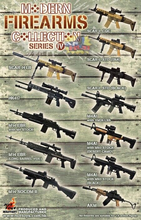 1:6 Hot Toys Modern Firearms SCAR-L STD (TAN) Rifle for 12" Figures