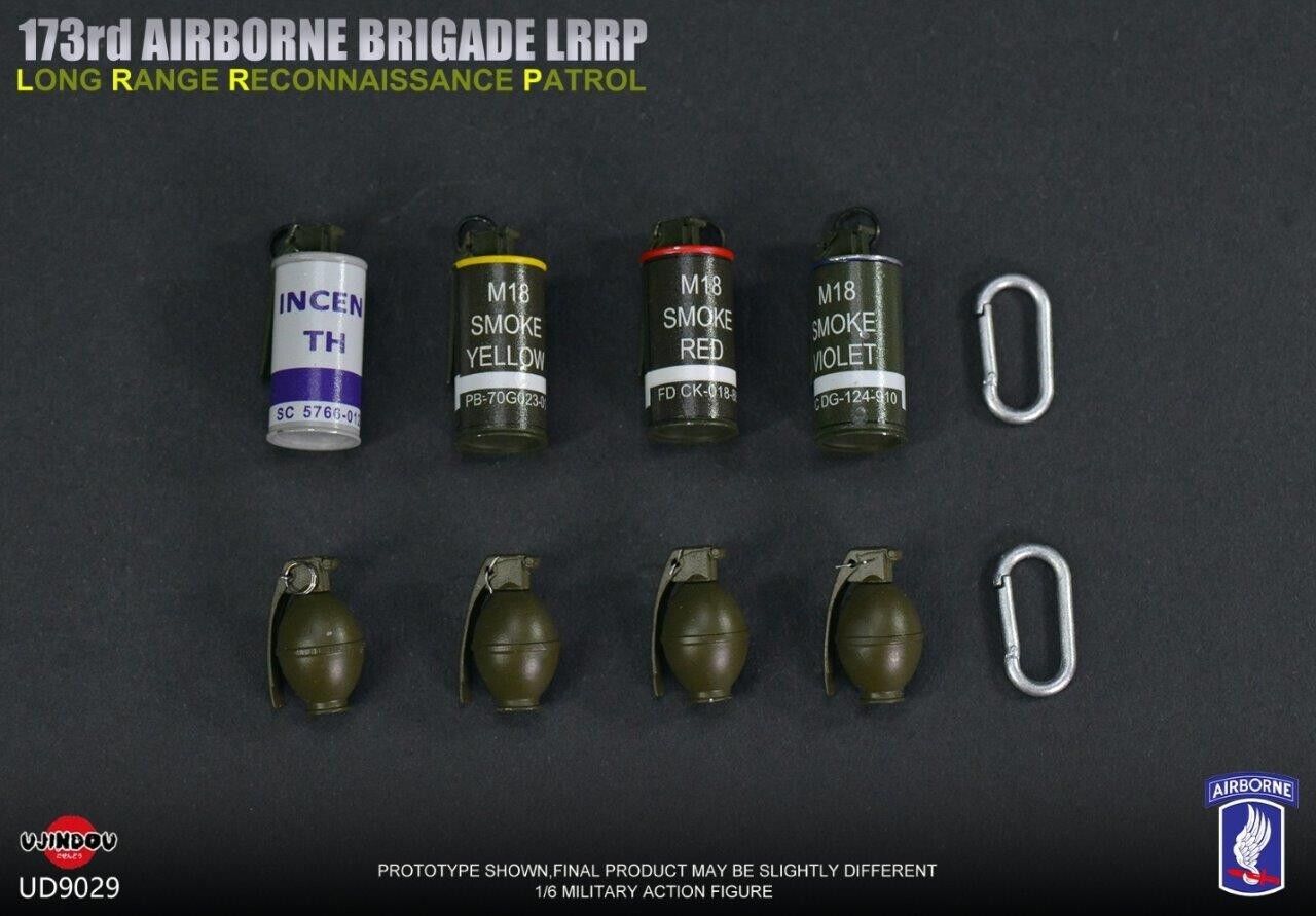1:6 Ujindou Vietnam 173rd Airborne LRRP Metal Smoke Grenades (x4) for 12" Figure