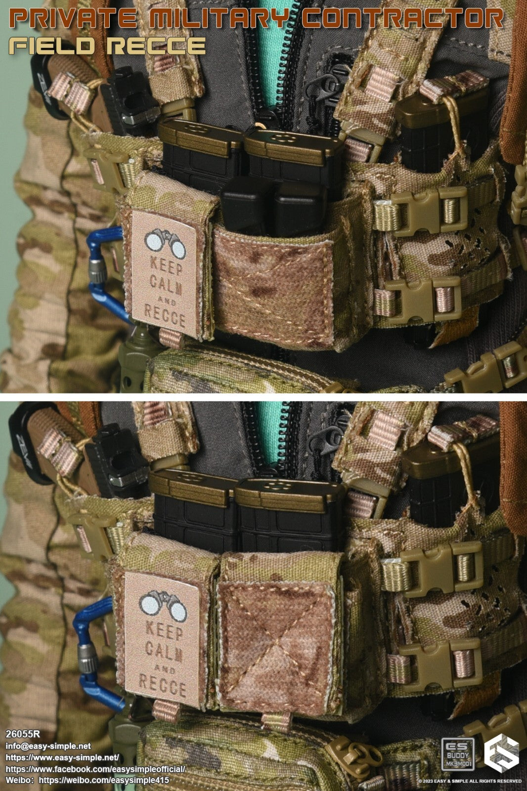 1:6 Easy & Simple PMC Field Recce Tactical Jacket for 12" Figures