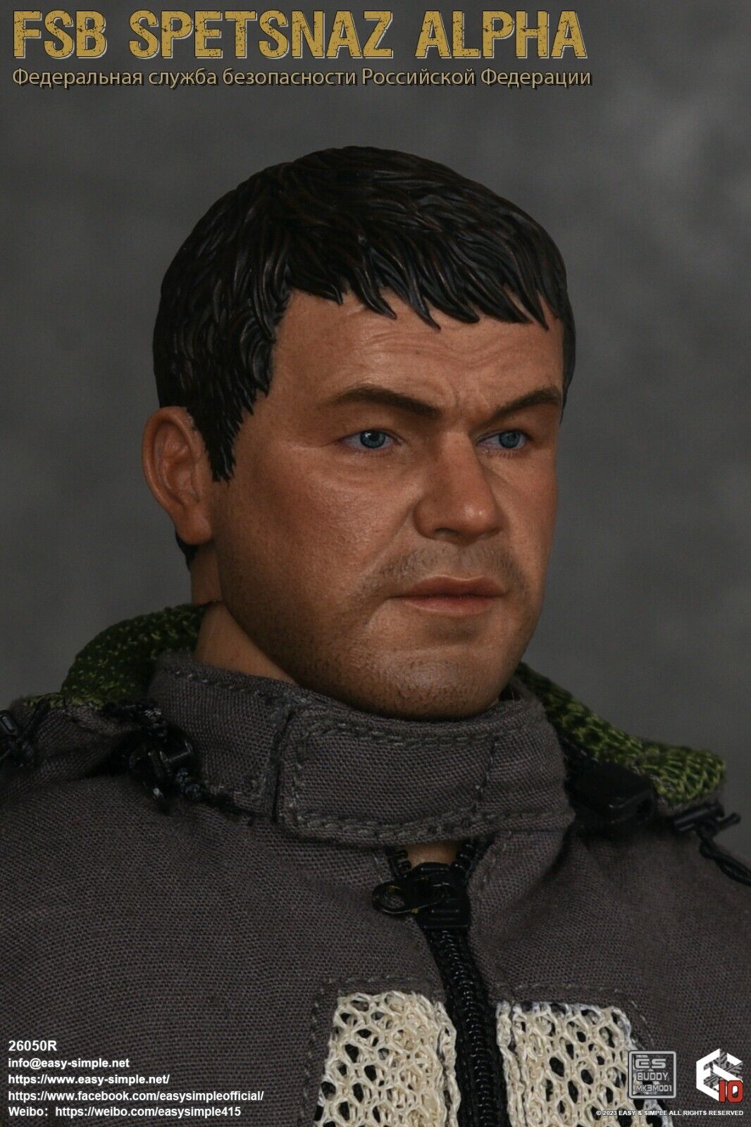 1:6 Easy & Simple Russian FSB Spetsnaz ALPHA Male Head Sculpt for 12" Figures
