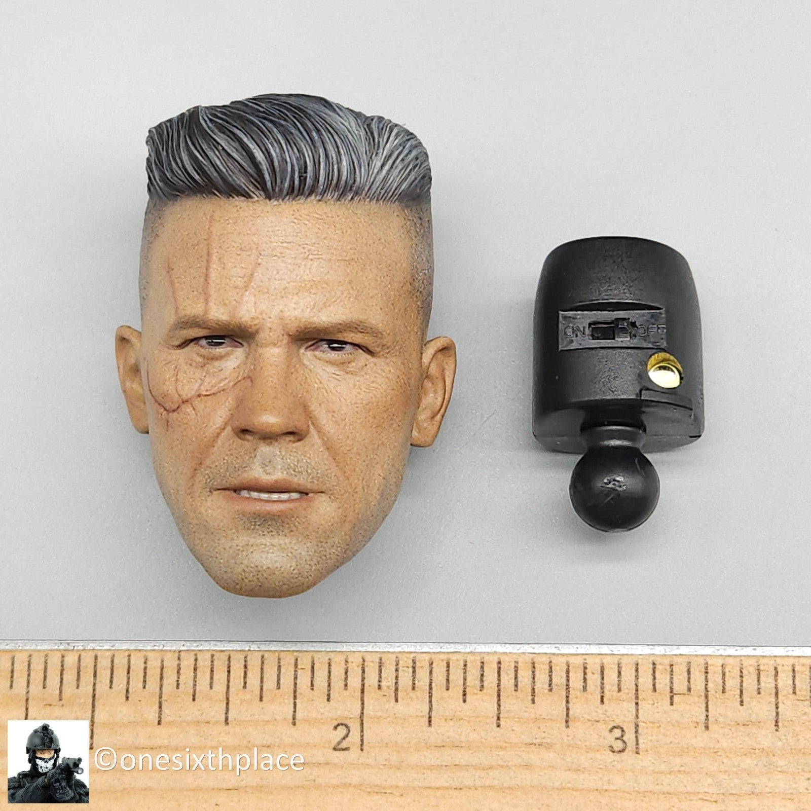 1:6 scale Hot Toys Deadpool 2 Cable Josh Brolin Light Up Head Sculpt MMS583