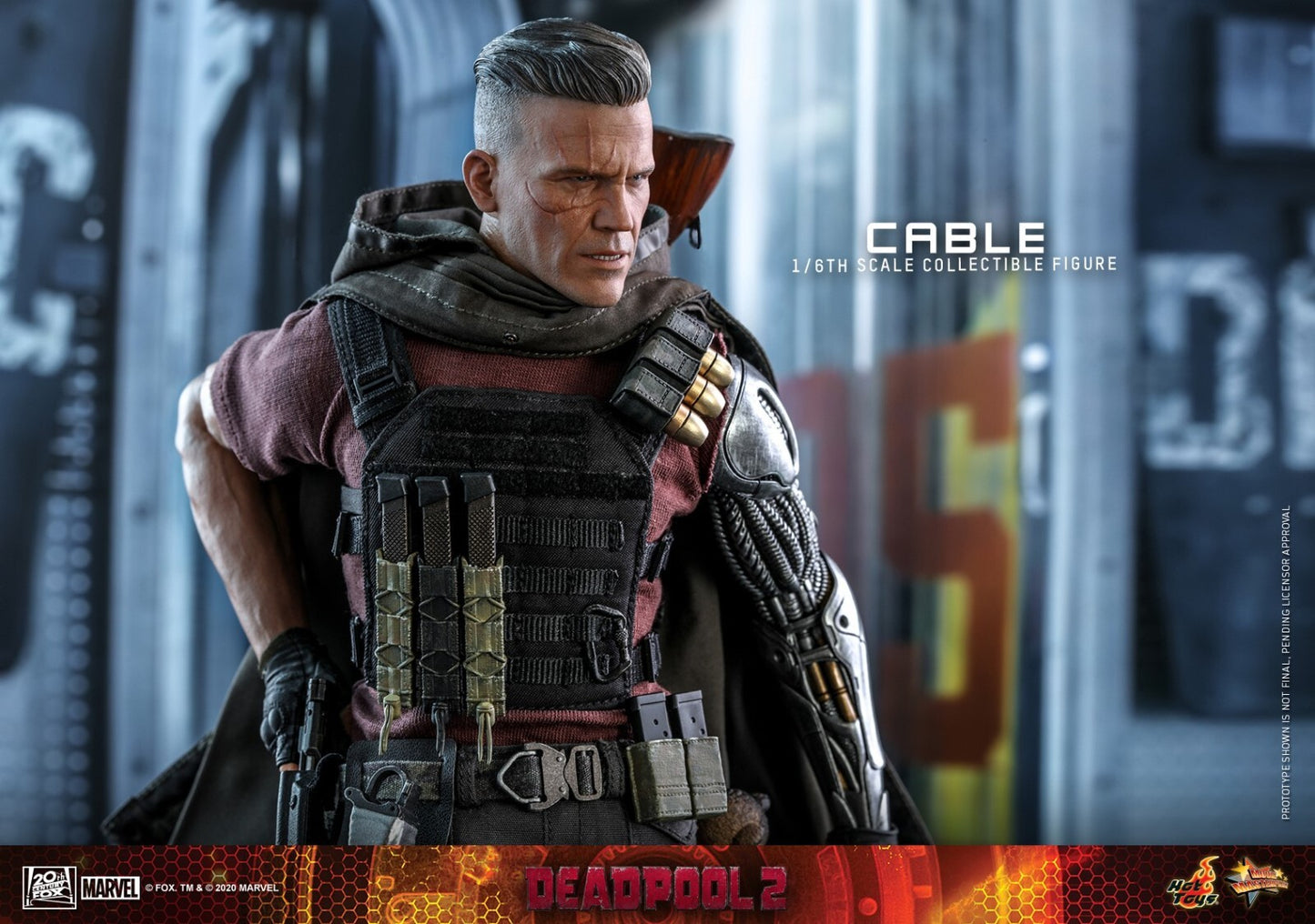 1:6 scale Hot Toys Deadpool 2 Cable Josh Brolin Light Up Head Sculpt MMS583