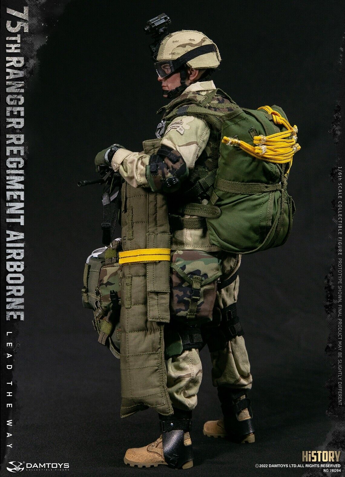1:6 scale DamToys 75th Ranger Regiment 2 Quart Canteen w/ Woodland Camo Pouch