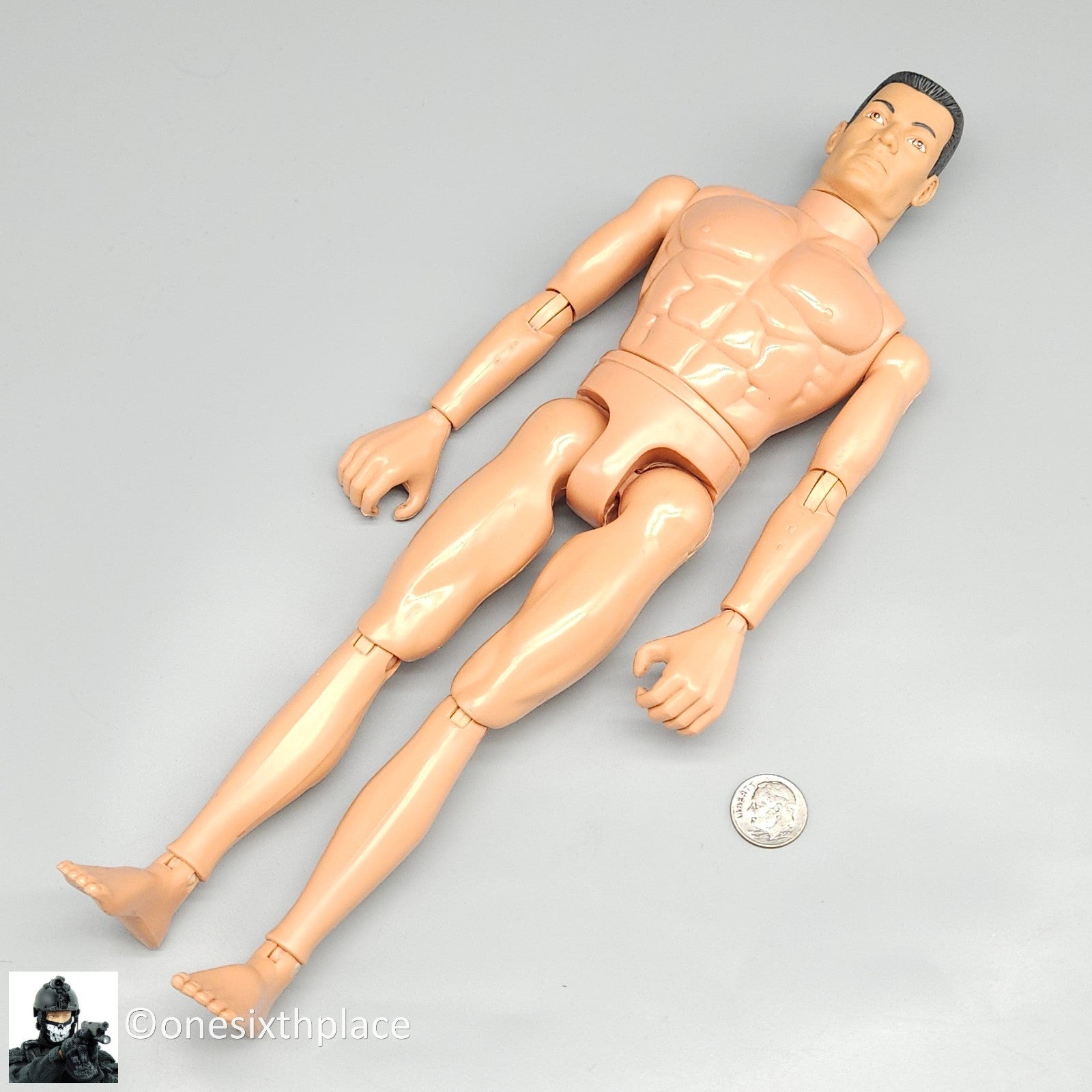 1:6 scale Hasbro GI Joe 1996 Male Body Black Flattop Hair Brown Eyes 12" Figure