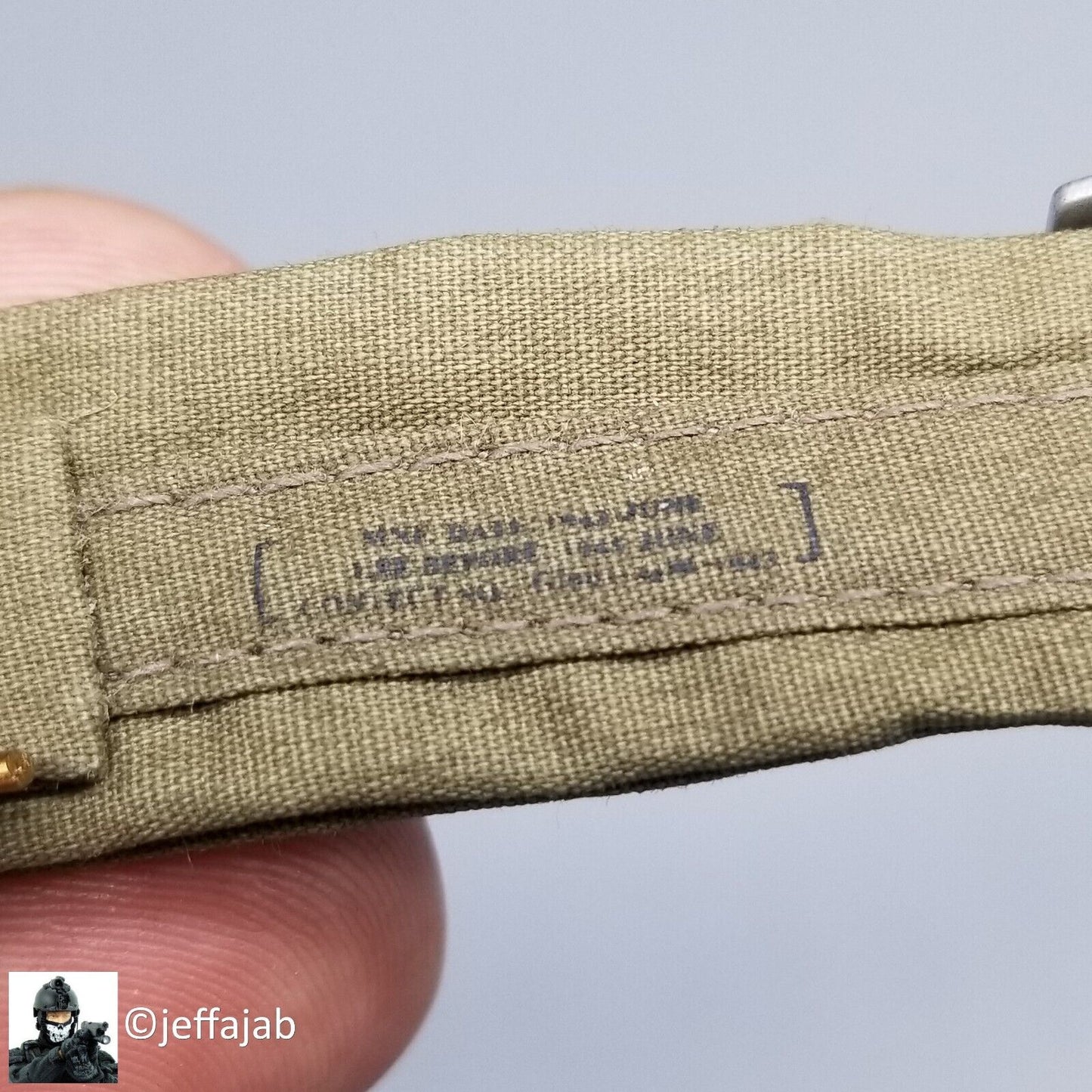 1:6 BBI WWII US Army Lt Chuck Hayes Flotation Belt & Gas Mask Bag for 12" Figure