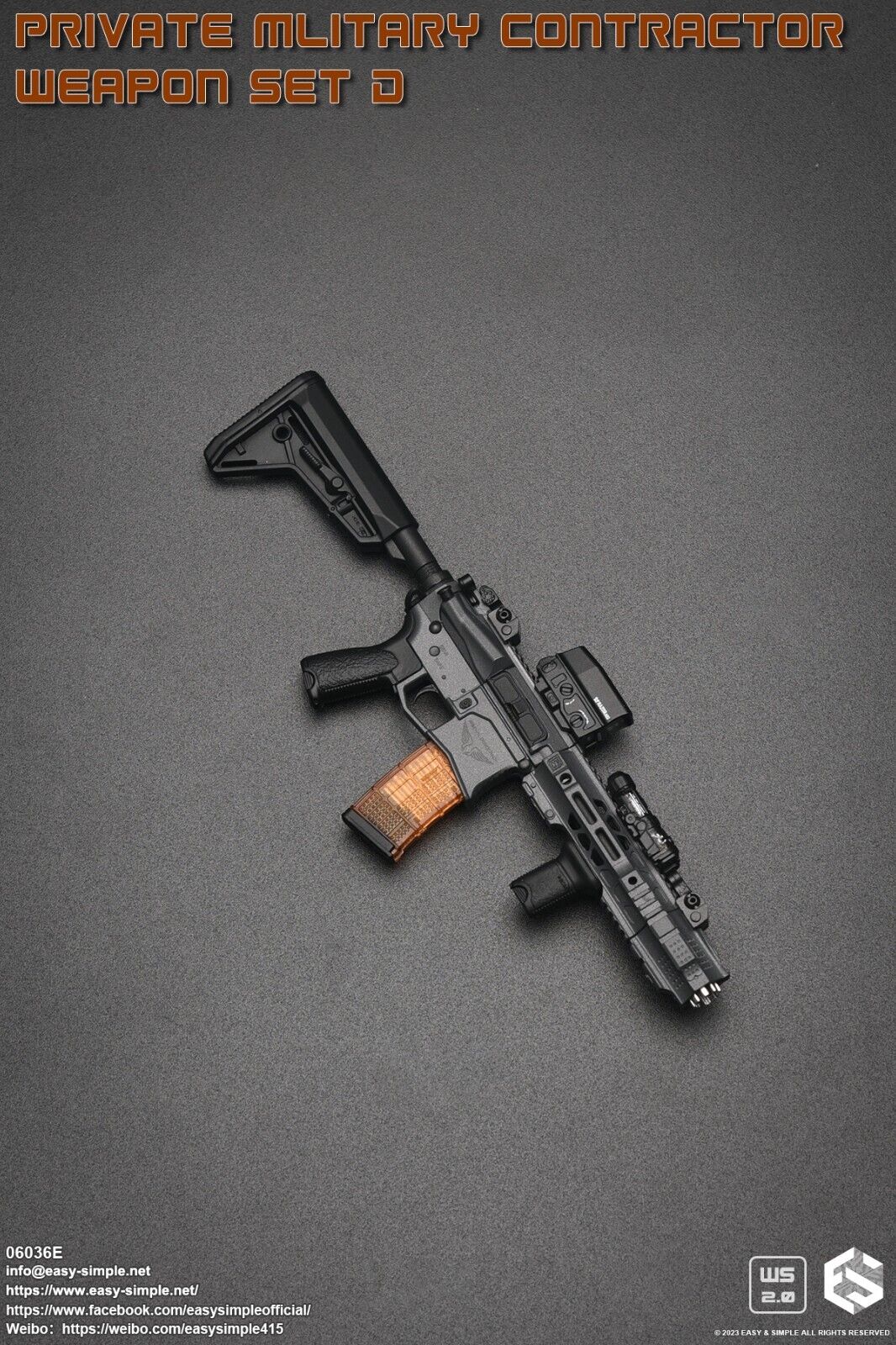 1:6 Easy & Simple Private Military Contractor Weapon Set D Ver. E for 12" Figure