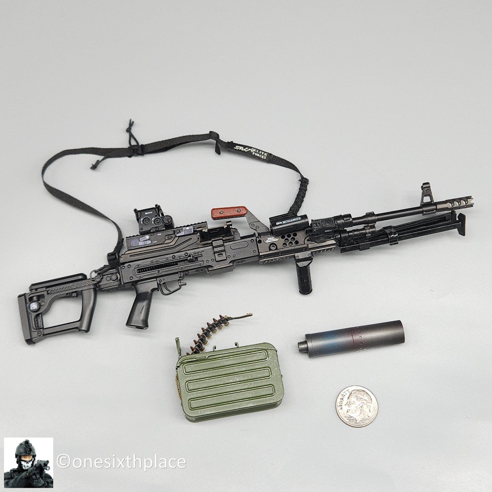 1:6 scale DamToys Russian Spetsnaz MVD SOBR Gunner PKM Machine Gun