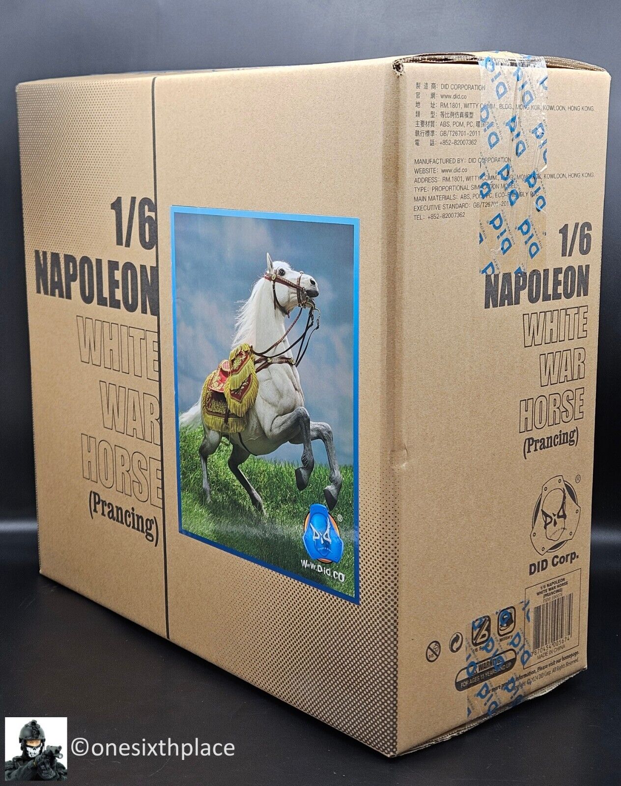 1:6 scale DiD Napoleon White Horse (Prancing) for 12" Figures E60078