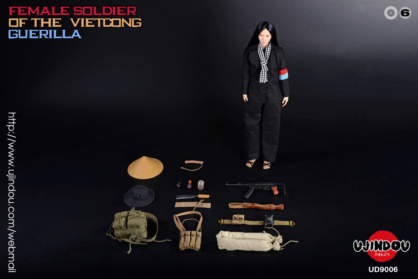 1:6 Ujindou Female Viet Cong Guerilla K-50M Submachine Gun for 12" GI Joe NVA