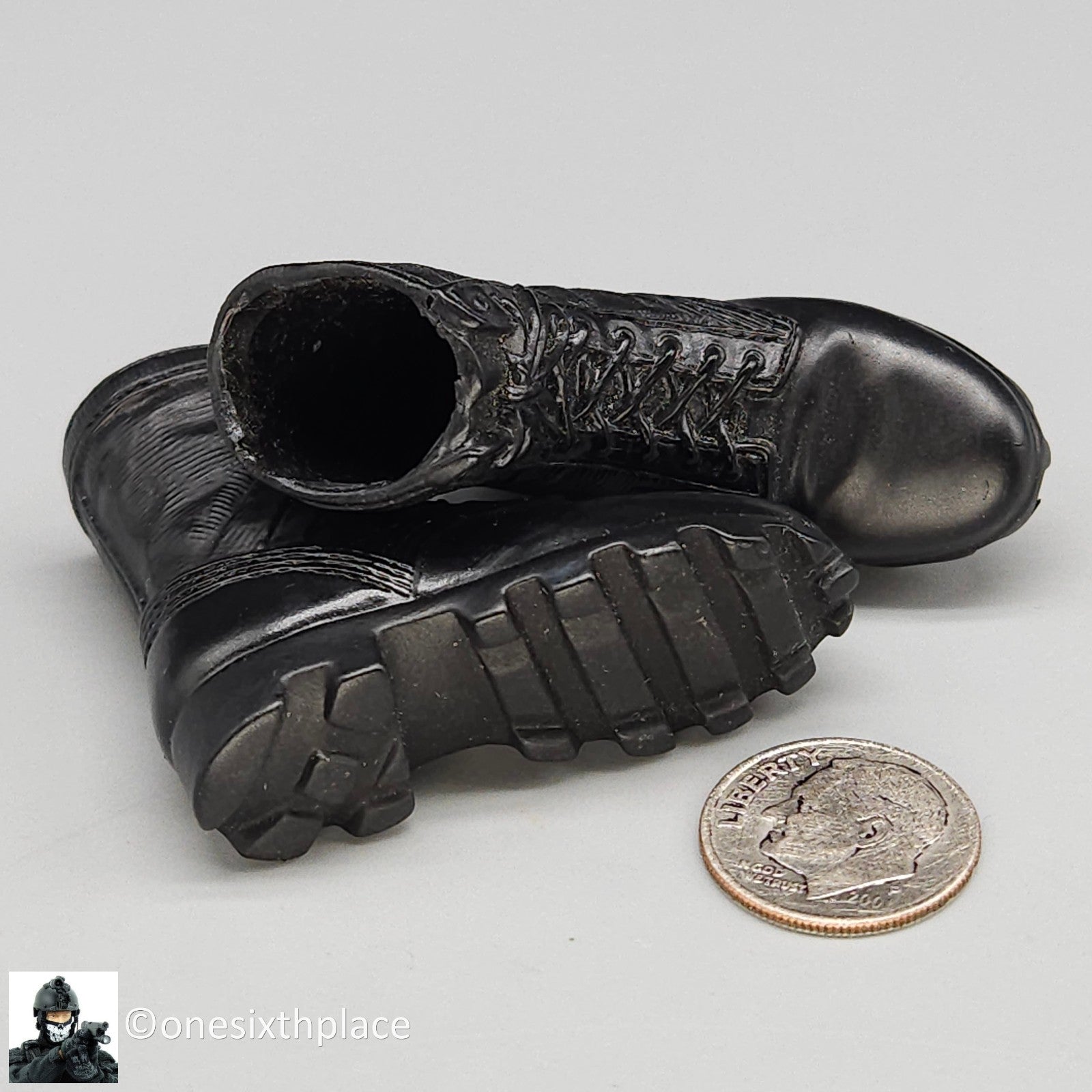 1:6 scale Dragon Amy Female Black Combat Boots (Foot Type) for 12" Figures