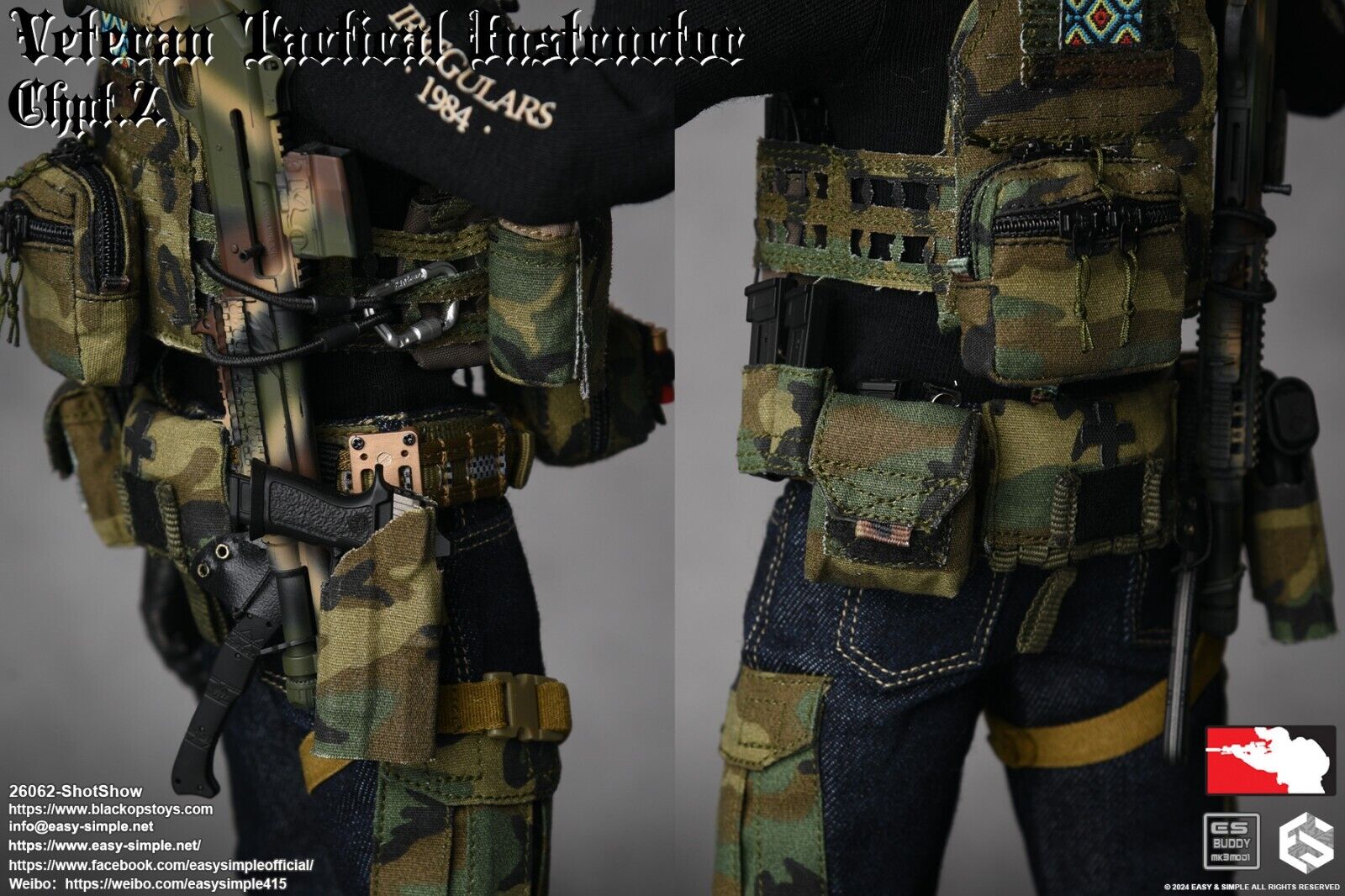 1:6 Easy & Simple Veteran Tactical Instructor Ch II SHOT Show Pistol w/ Holster