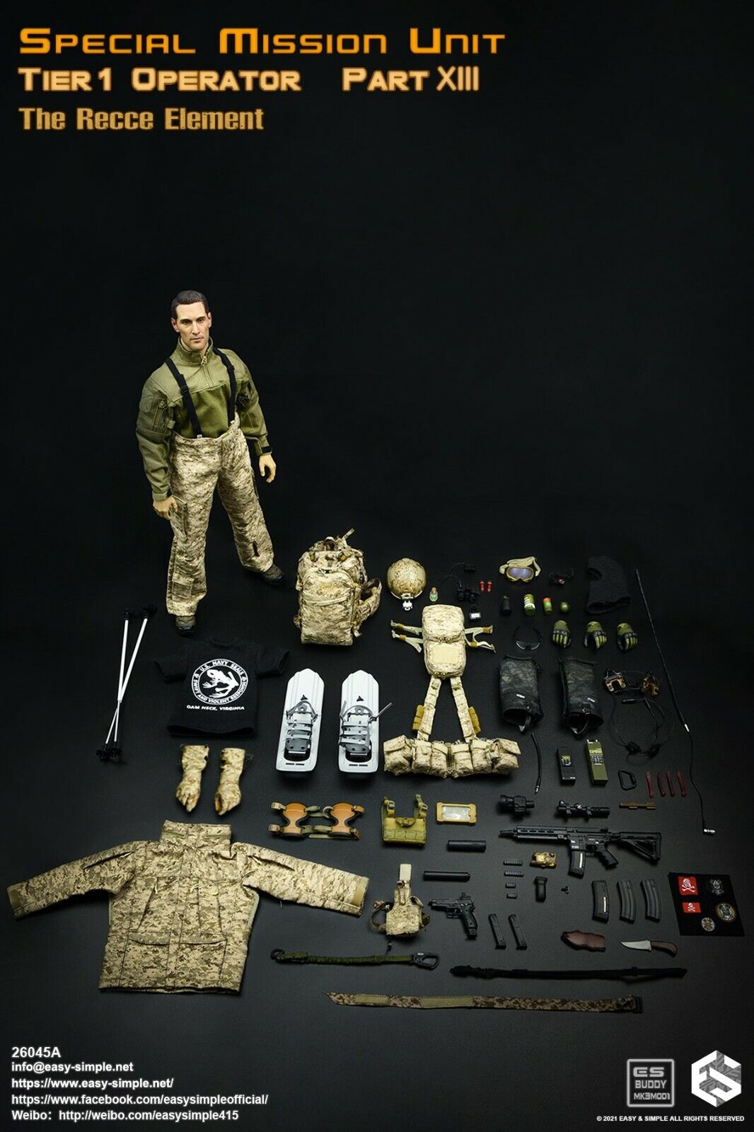 1:6 Easy & Simple SMU Tier 1 Operator Pt XIII Recce Element A 12" Figure 26045A