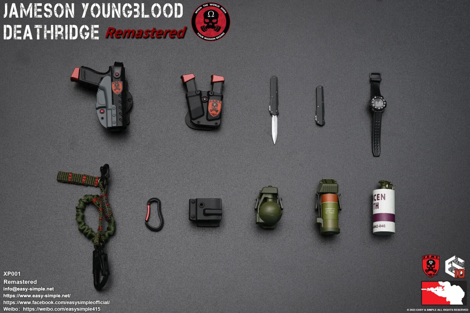 1:6 scale Easy & Simple ZERT Deathridge Remastered M50 Gas Mask w/ MOLLE Panel