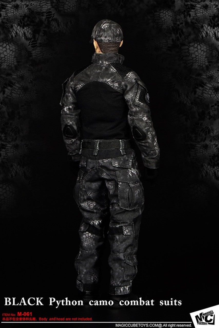 1:6 scale MC Toys Mens Black Python Camo Combat Uniform for 12" Figure