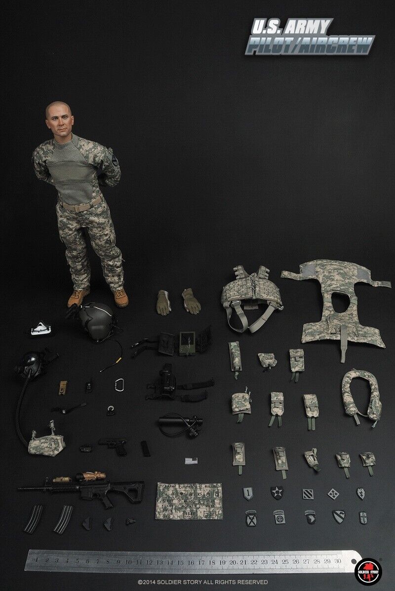 1:6 Soldier Story US Army Pilot Aircrew M4 Rifle w/ ACOG Scope for 12" Figures