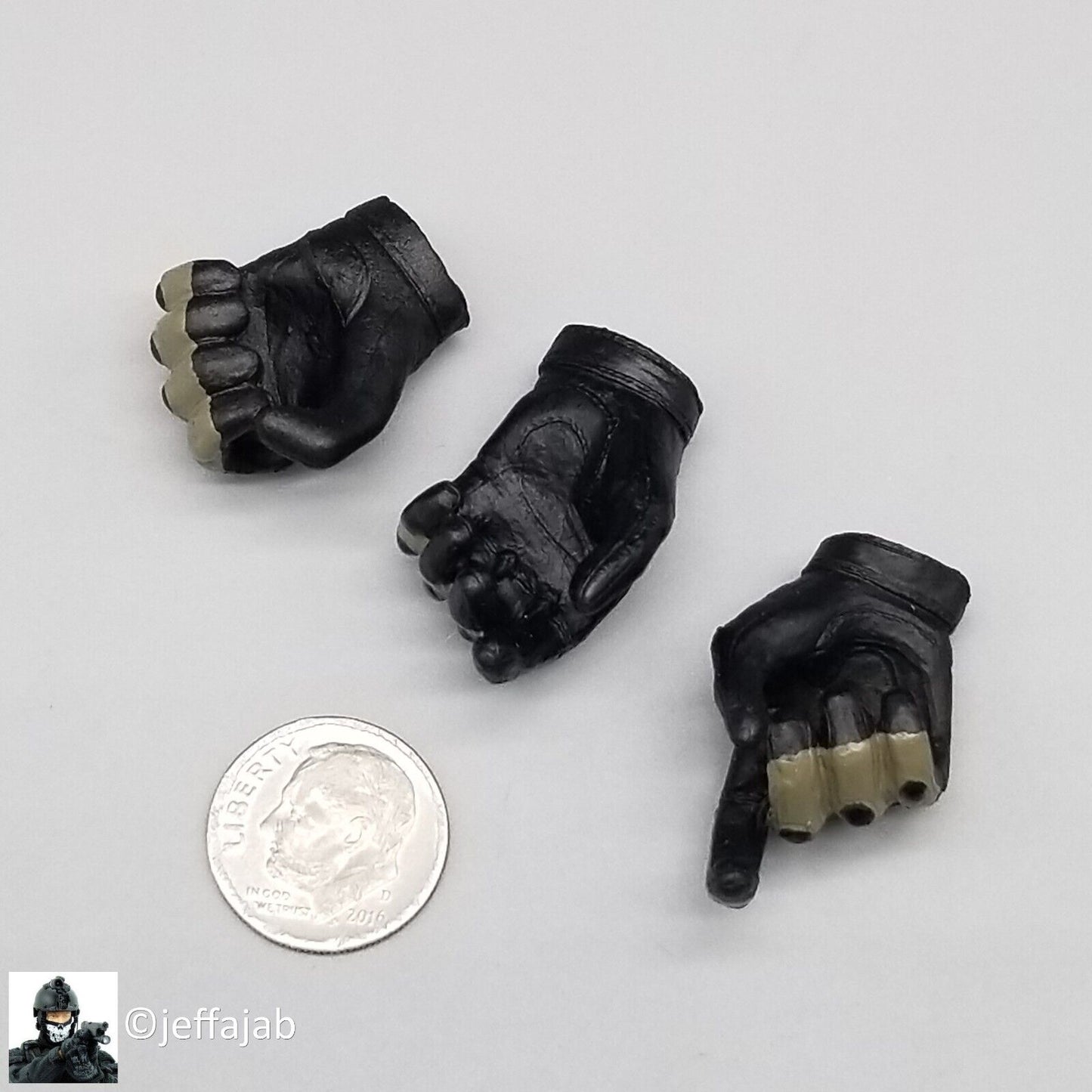 1:6 King's Toy USMC SRT Tactical Gloved Hands (No Pegs) for 12" Figures