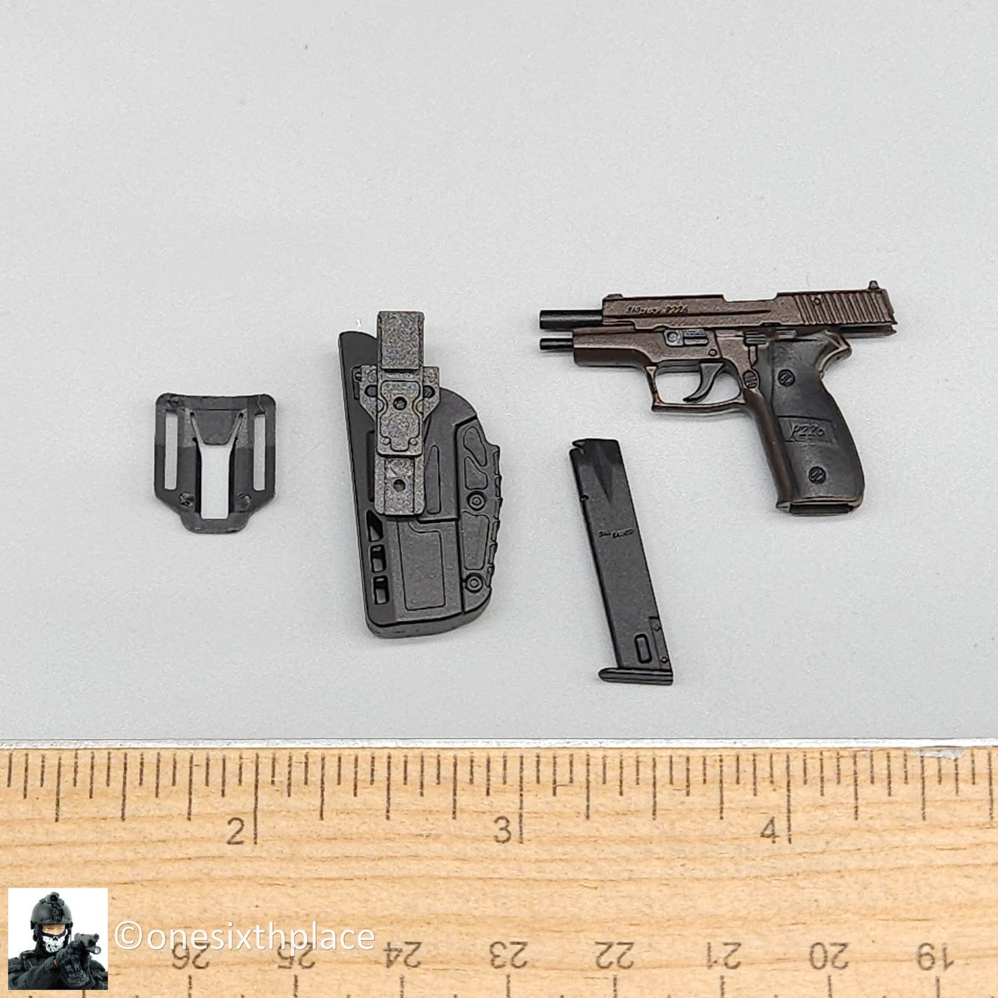 1:6 Easy & Simple PMC Sig Pistol w/ Belt Holster for 12" Figures