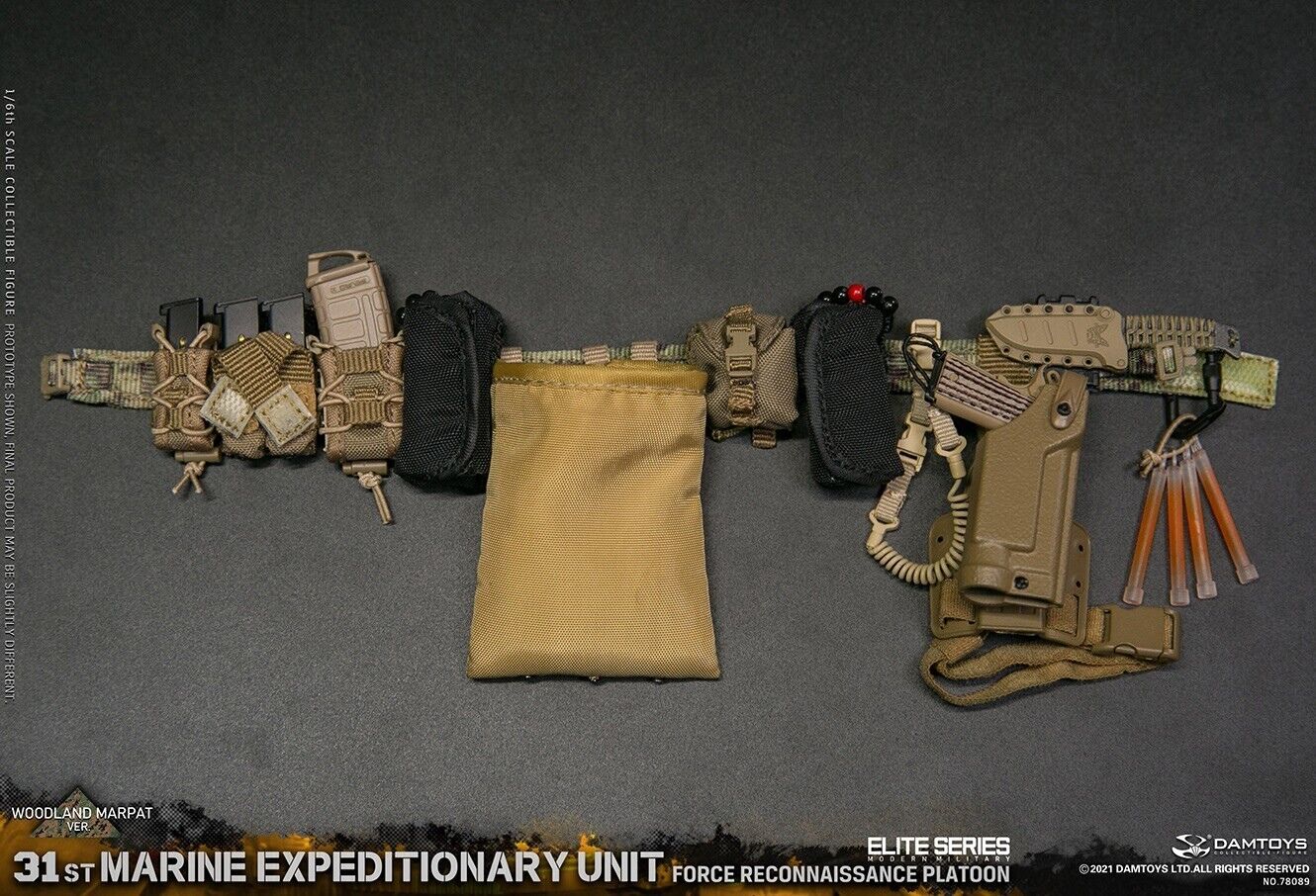 1:6 scale DamToys 31st MEU Force Reconnaissance Platoon Coyote Lt Tan Dump Pouch
