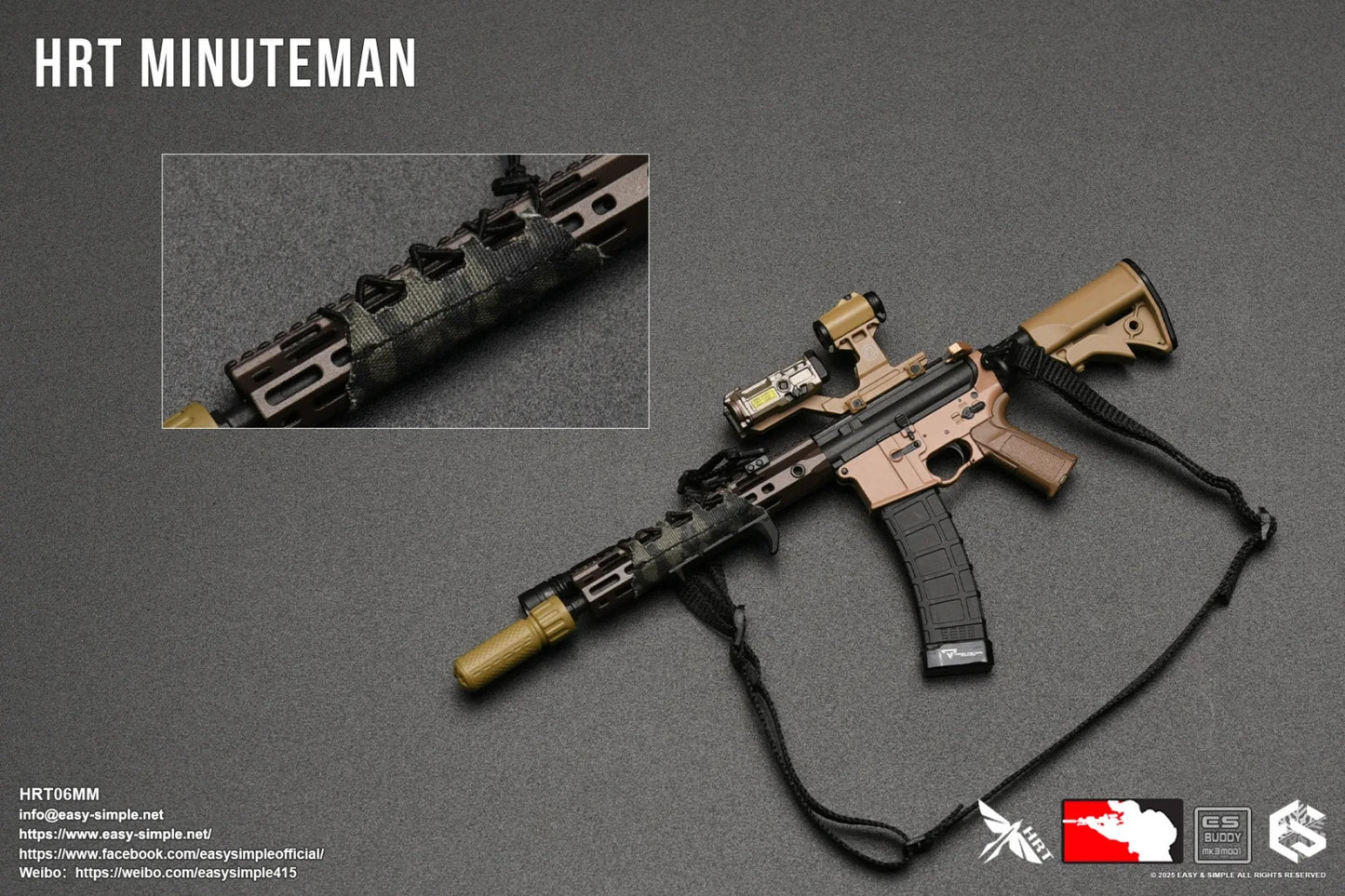 1:6 Easy & Simple HRT Minuteman ShotShow 2025 AR15 Rifle Set or 12" Figures