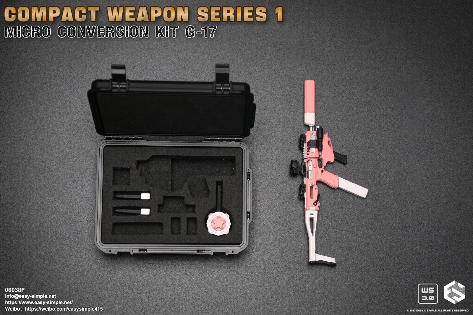 1:6 scale Easy & Simple Compact Weapons #1 - Micro Conversion Set F PInk PDW