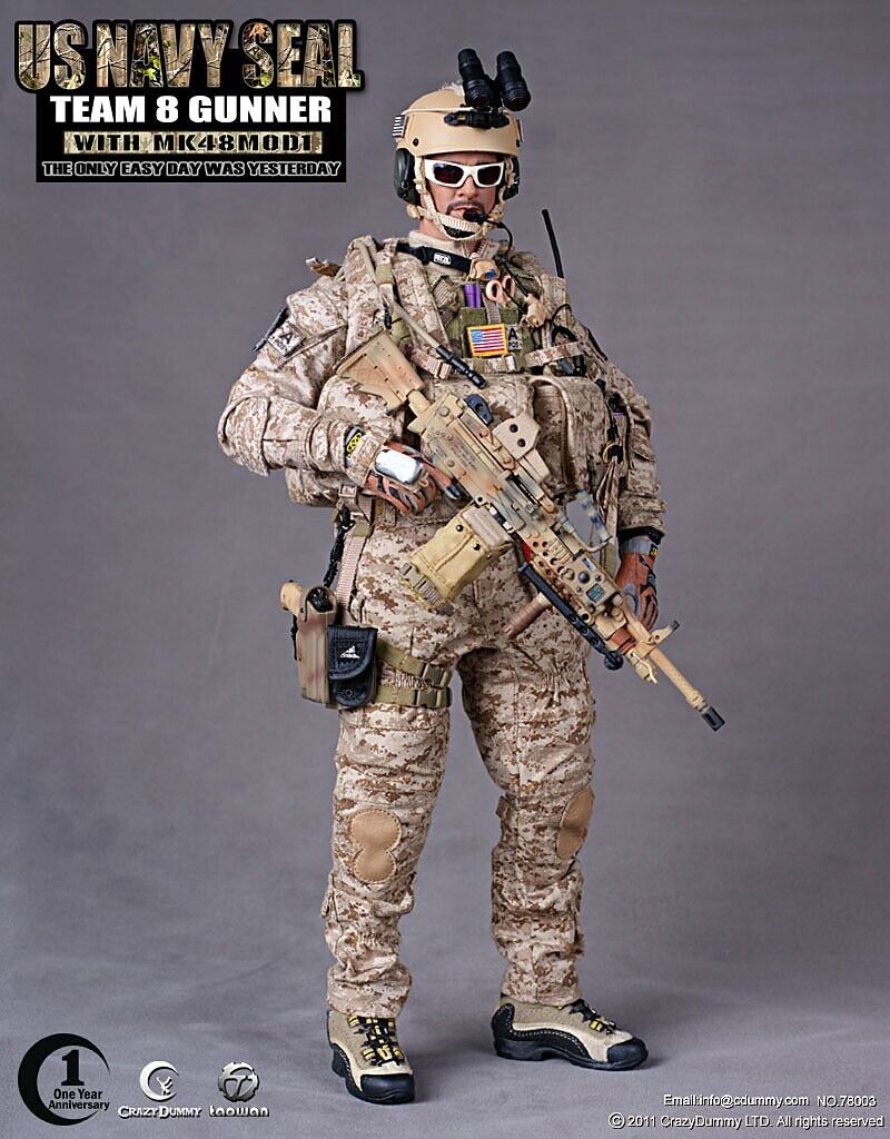 1:6 Crazy Dummy SEAL Team 8 HPFU Combat AOR1 Camo Uniform for 12" Figures