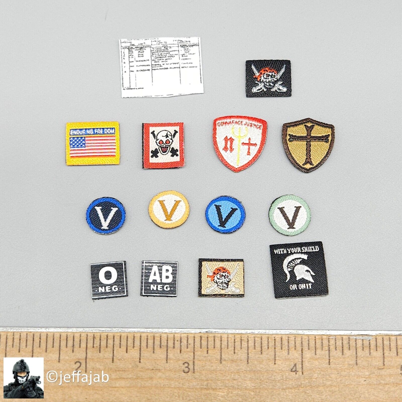 1:6 scale Soldier Story SEAL Team VI Neptune's Spear Patches Set for 12" Figures