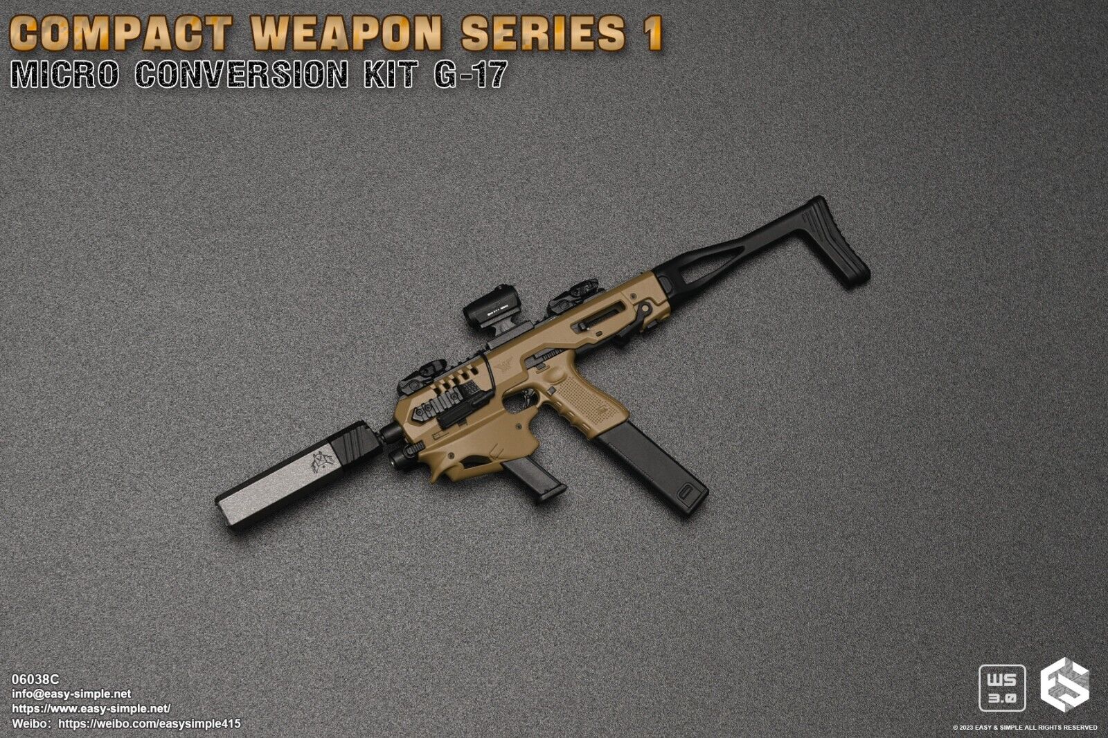 1:6 scale Easy & Simple Compact Weapons #1 - Micro Conversion Set C Tan PDW