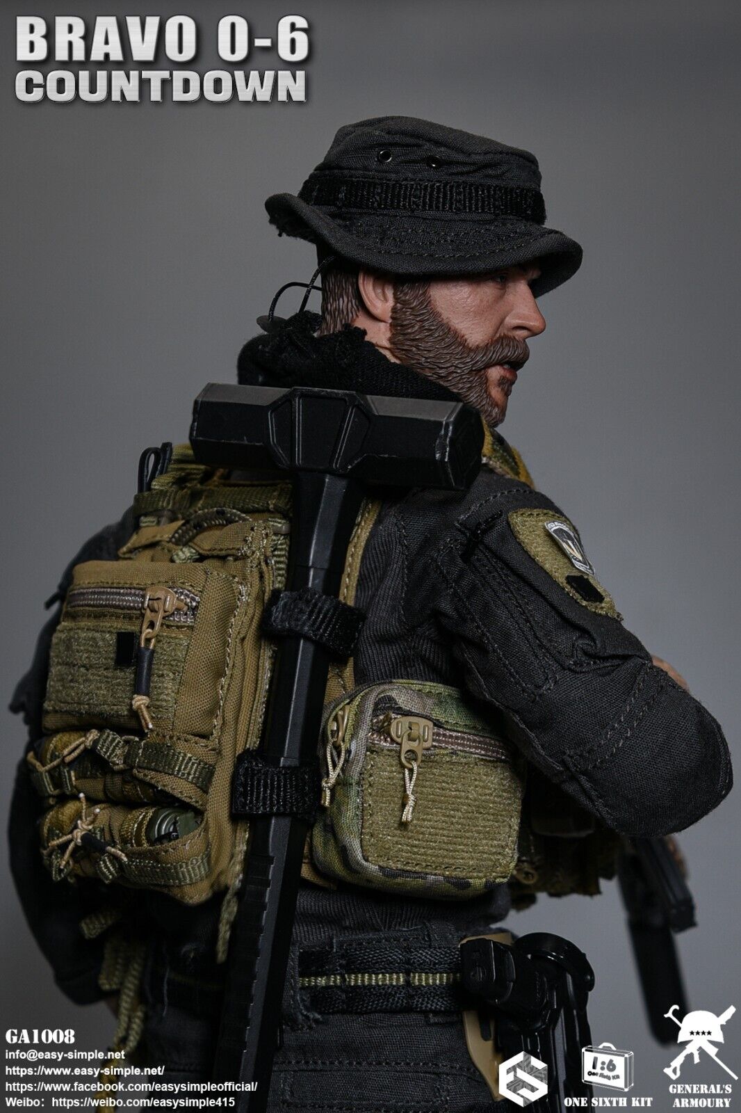 1:6 scale General's Armoury Bravo 0-6 Countdown Gloved Hands for 12" Figures