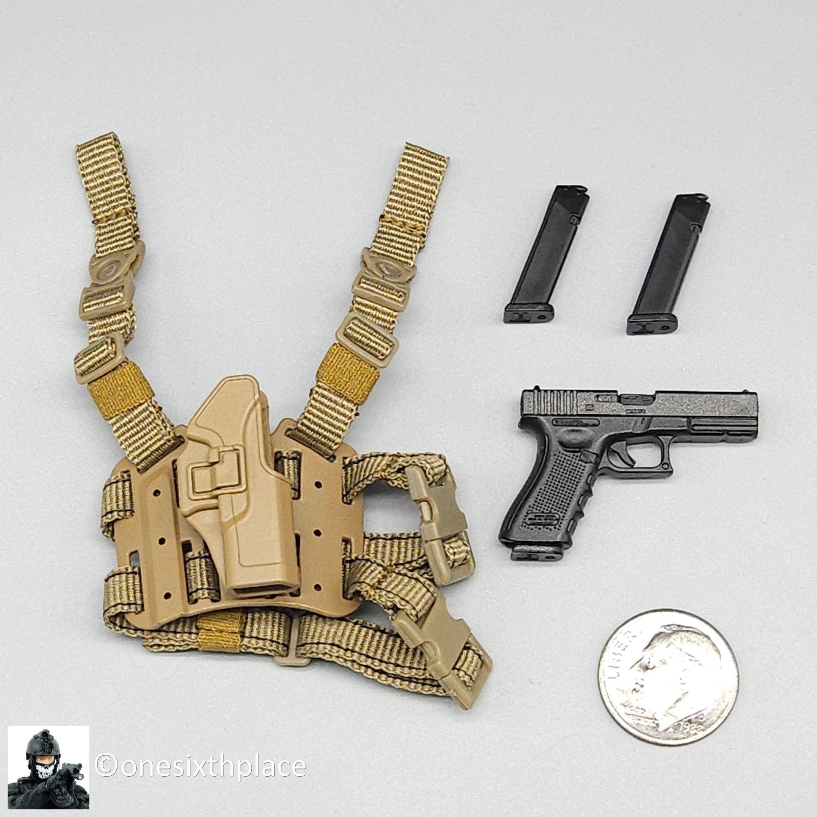 1:6 Easy & Simple Russian Special Operations Forces SSO Pistol w/ Tan Holster