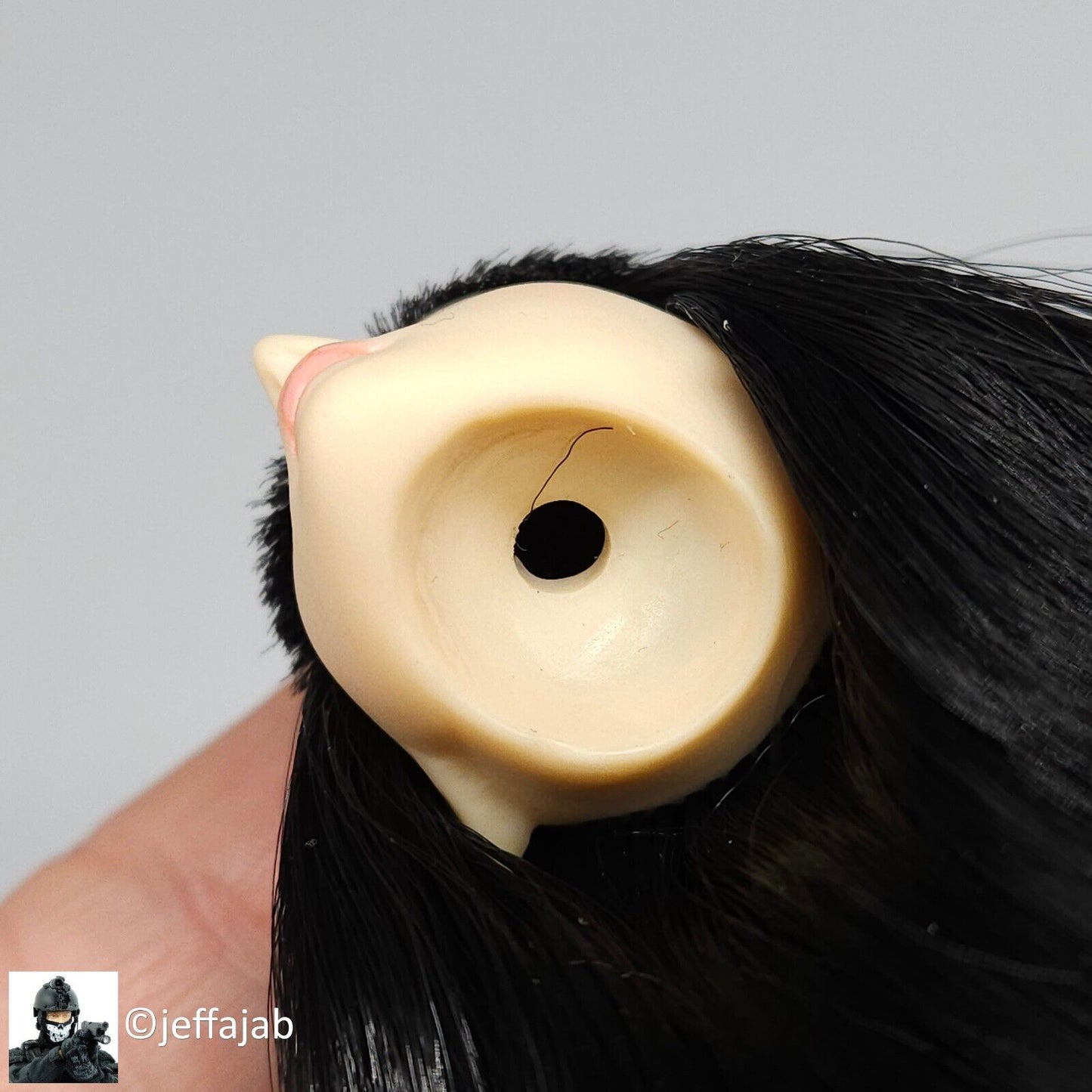 1:6 Triad Toys Otaku 1.0 Pale Female Anime Black Hair Head Sculpt for 12" Figure