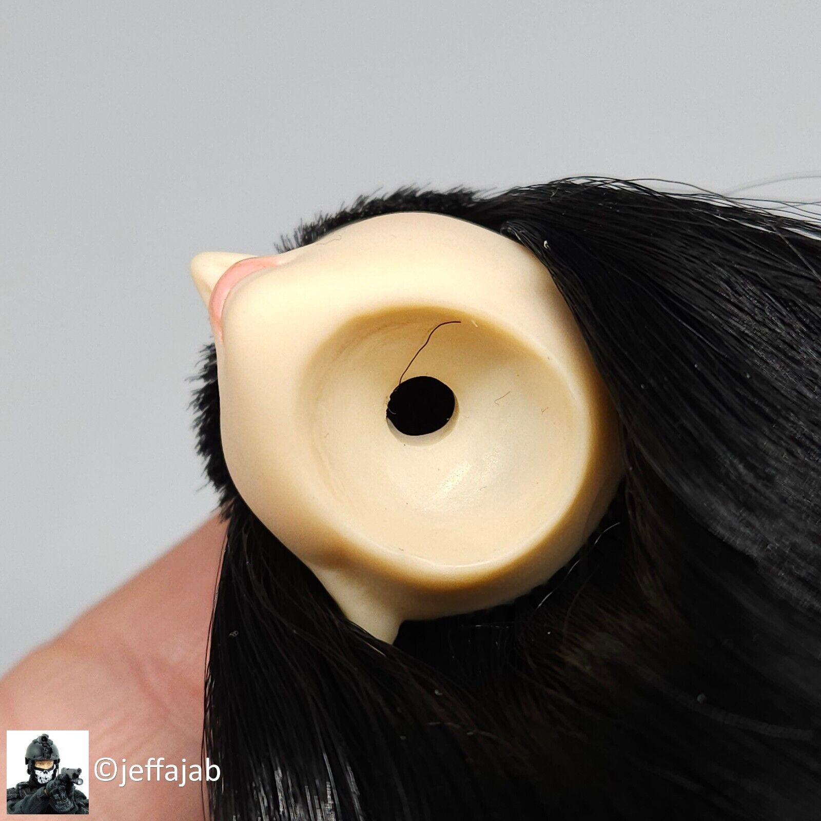 1:6 Triad Toys Otaku 1.0 Pale Female Anime Black Hair Head Sculpt for 12" Figure