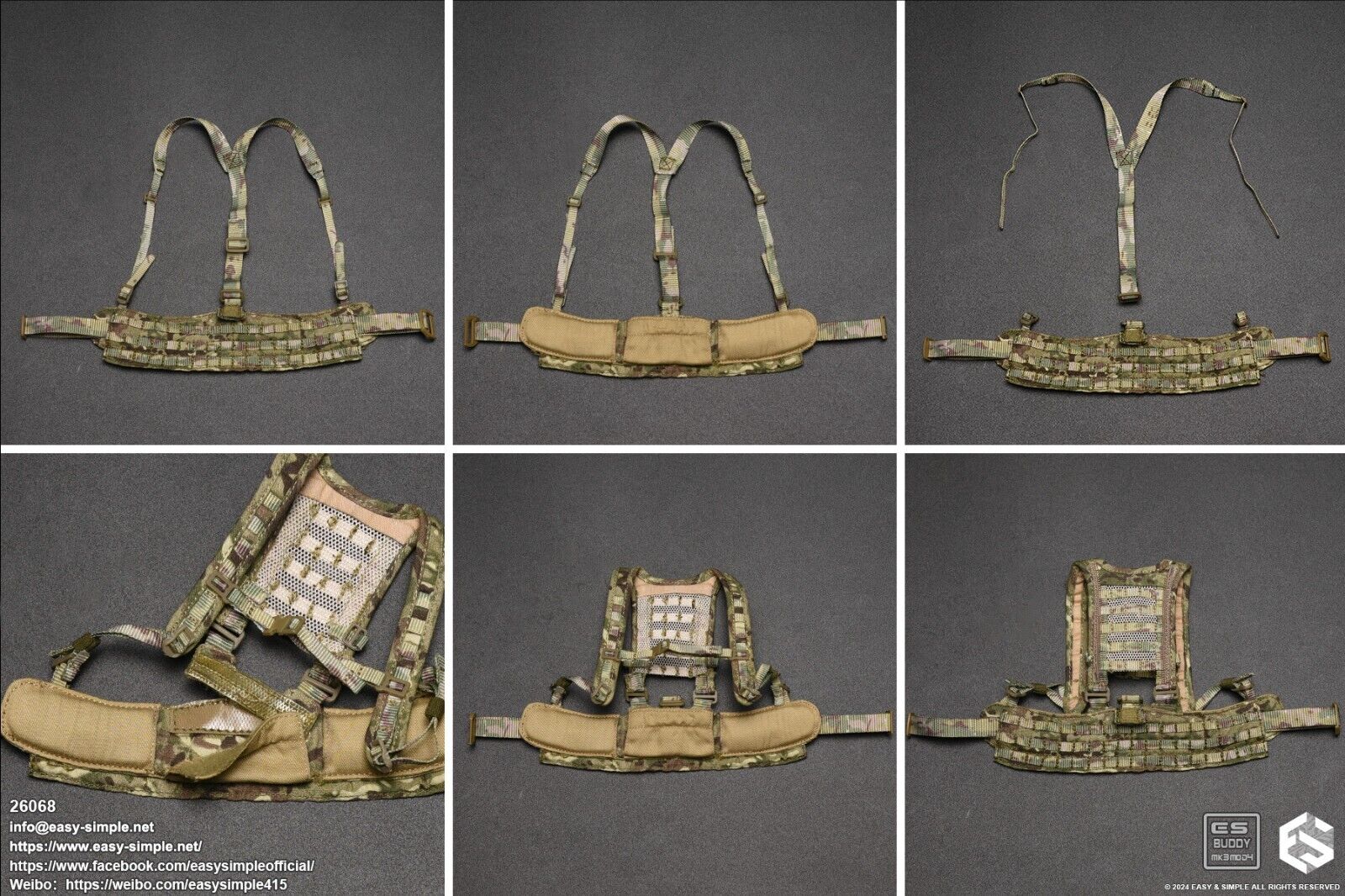 1:6 Easy & Simple British Army Brigade of Gurkhas MTP Camo Belt Yoke Pouches Set