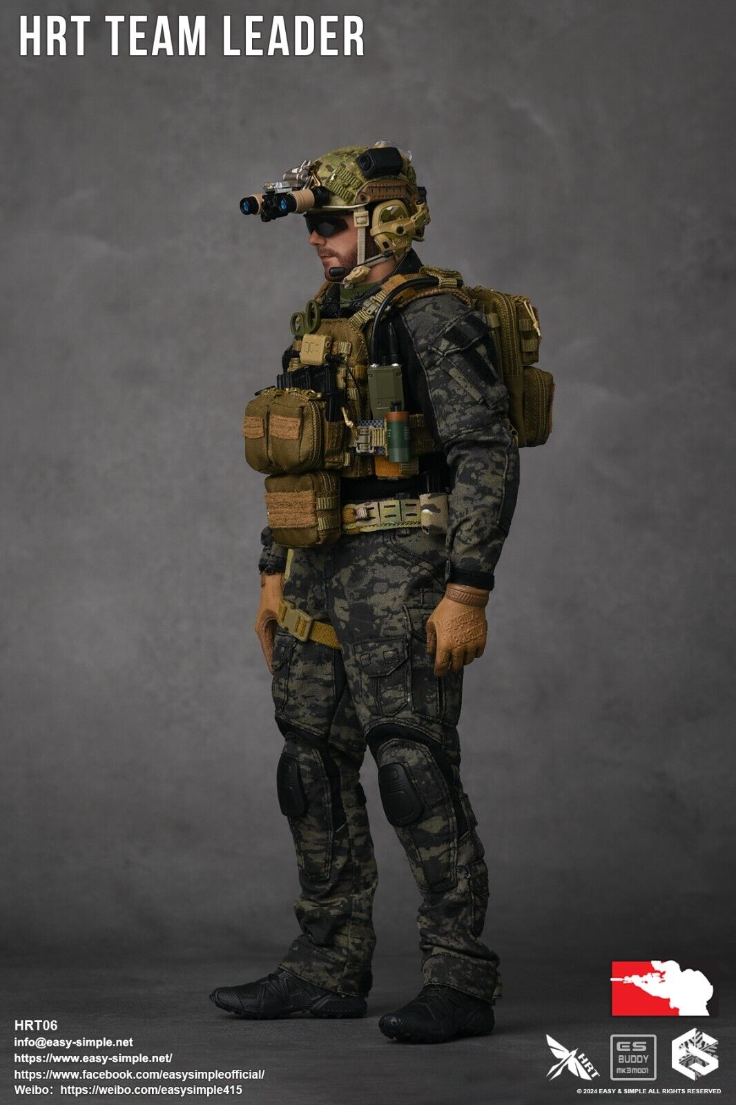 1:6 scale Easy & Simple HRT Team Leader Patches Set for 12" Figures