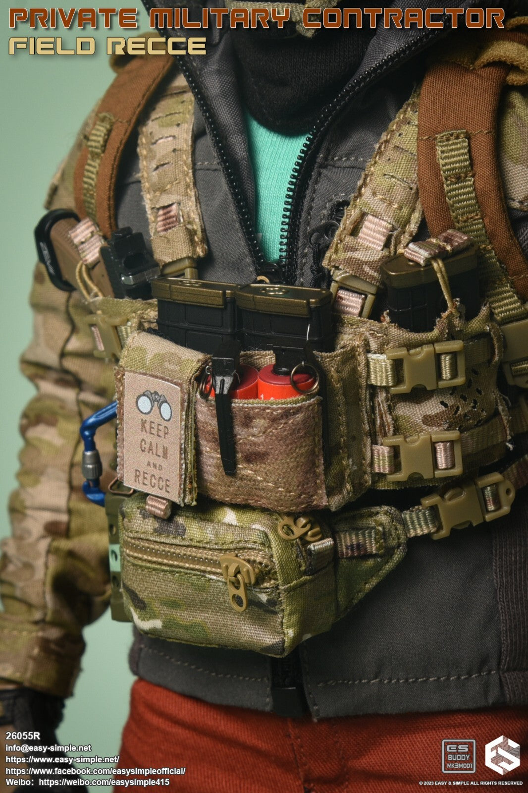 1:6 Easy & Simple PMC Field Recce Tactical Jacket for 12" Figures