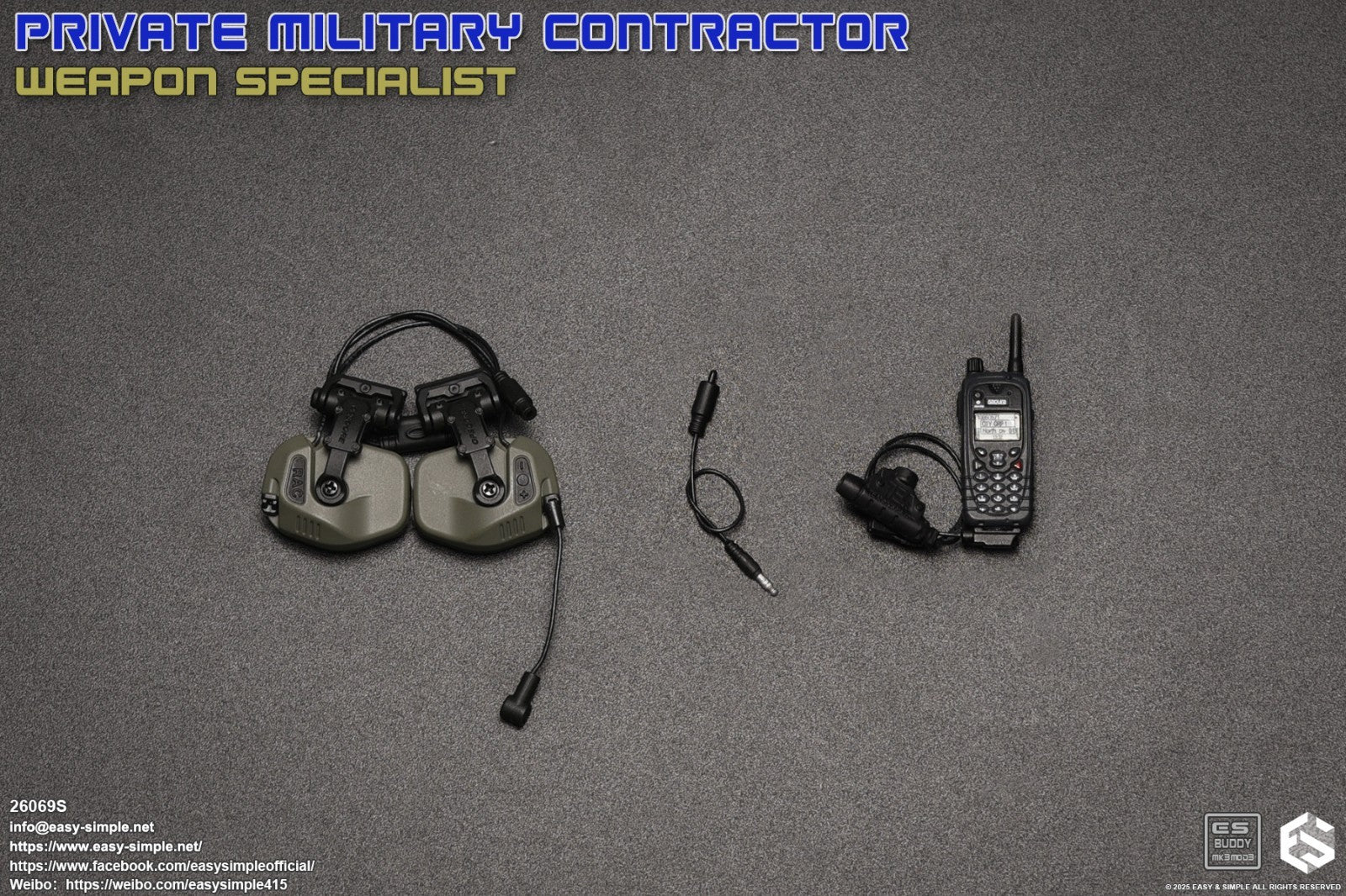 1:6 scale Easy & Simple PMC Weapon Specialist SPECIAL Radio w/ Headset