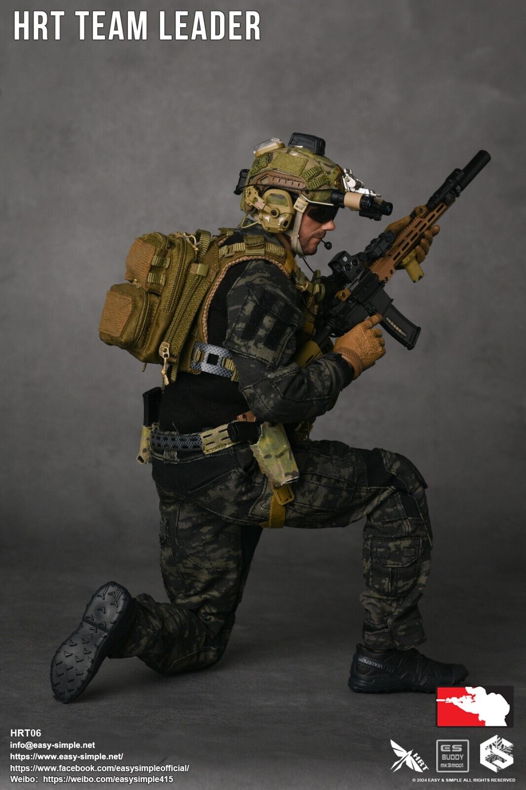 1:6 scale Easy & Simple HRT Team Leader Patches Set for 12" Figures