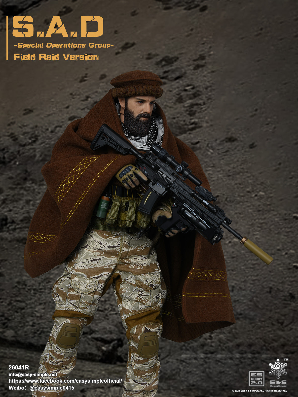 1:6 scale Easy & Simple S.A.D. Special Operations Group Field Raid Version 12" Figure 26041R