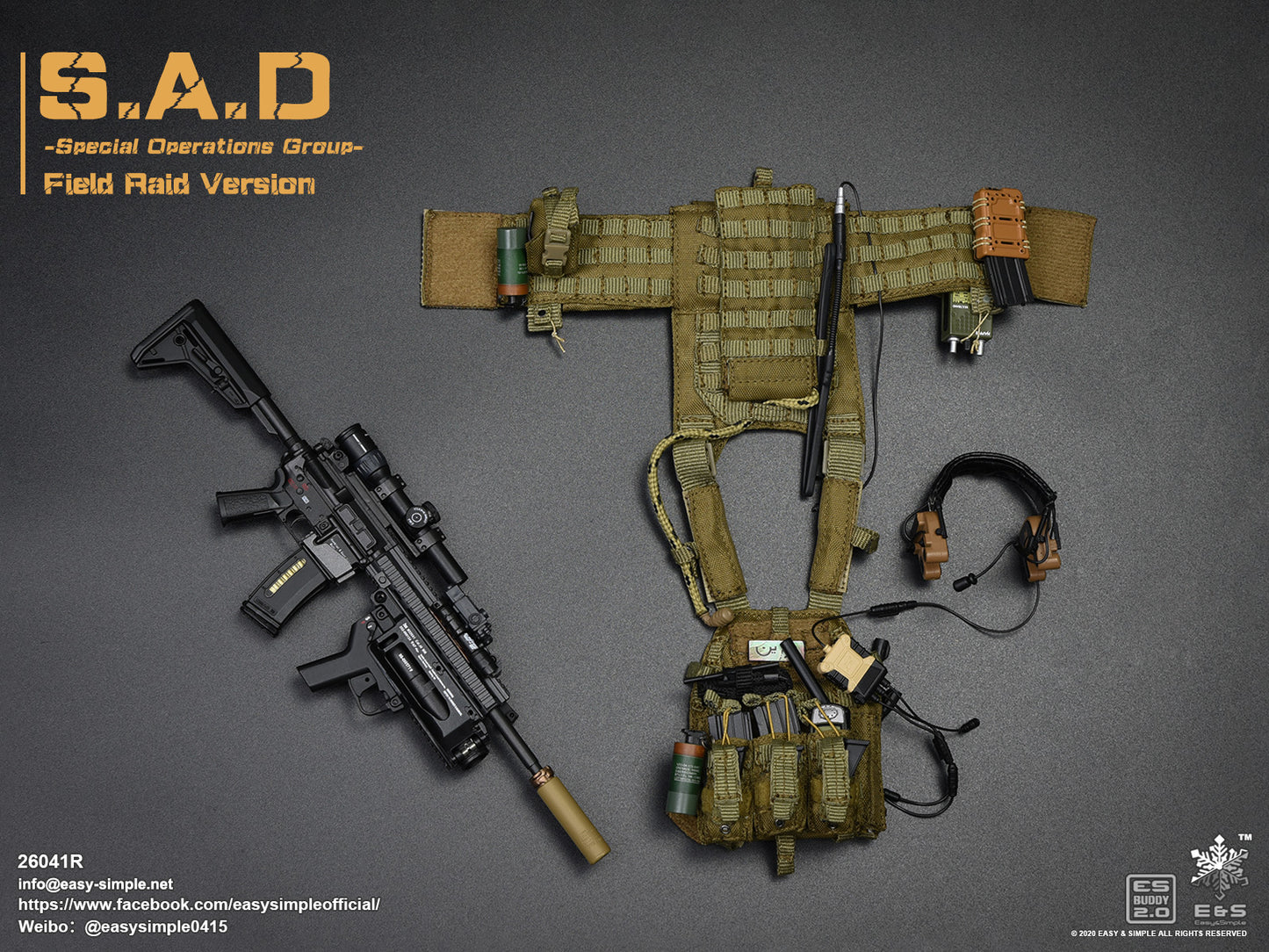 1:6 scale Easy & Simple S.A.D. Special Operations Group Field Raid Version 12" Figure 26041R