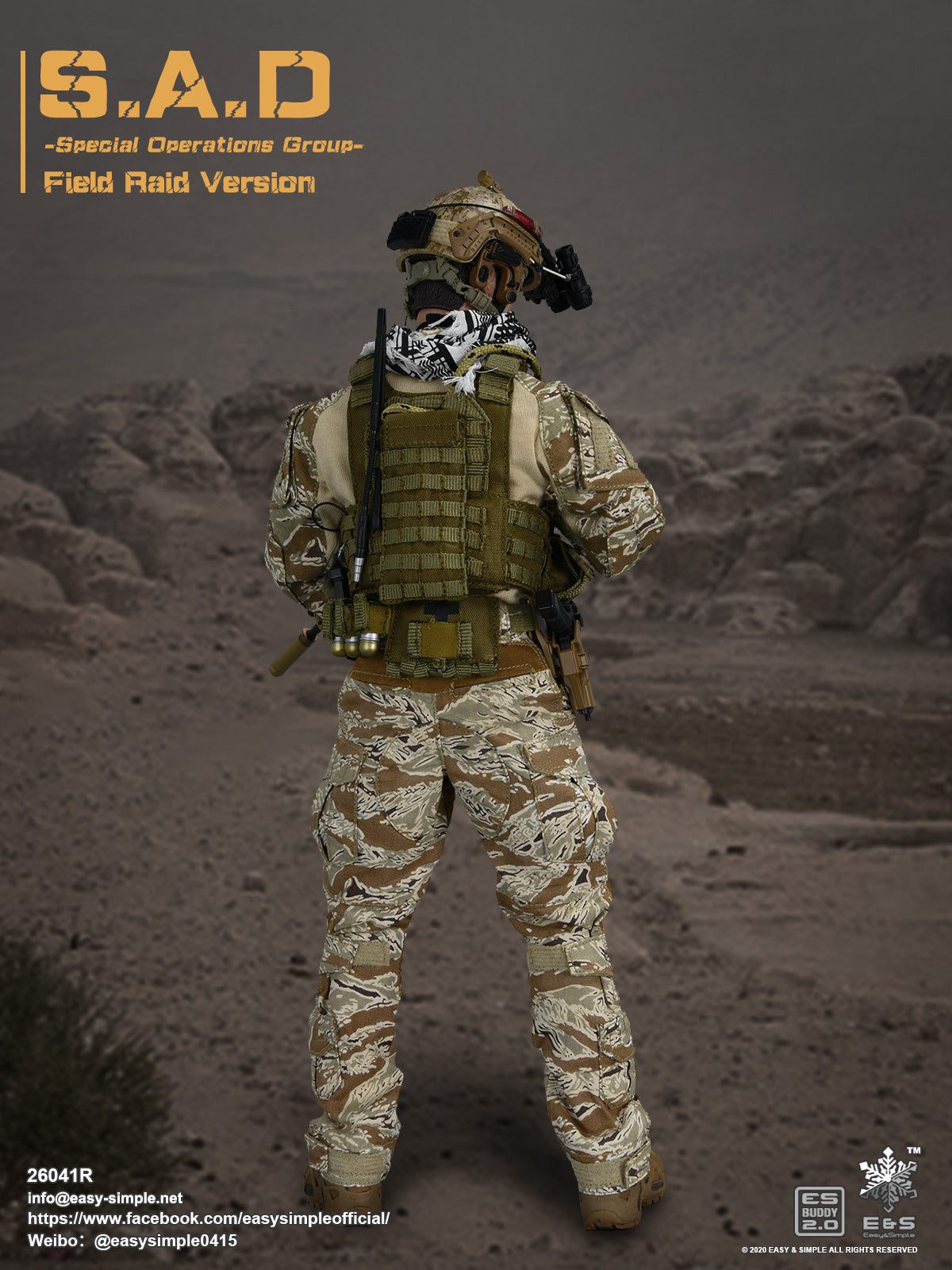 1:6 scale Easy & Simple S.A.D. Special Operations Group Field Raid Version 12" Figure 26041R