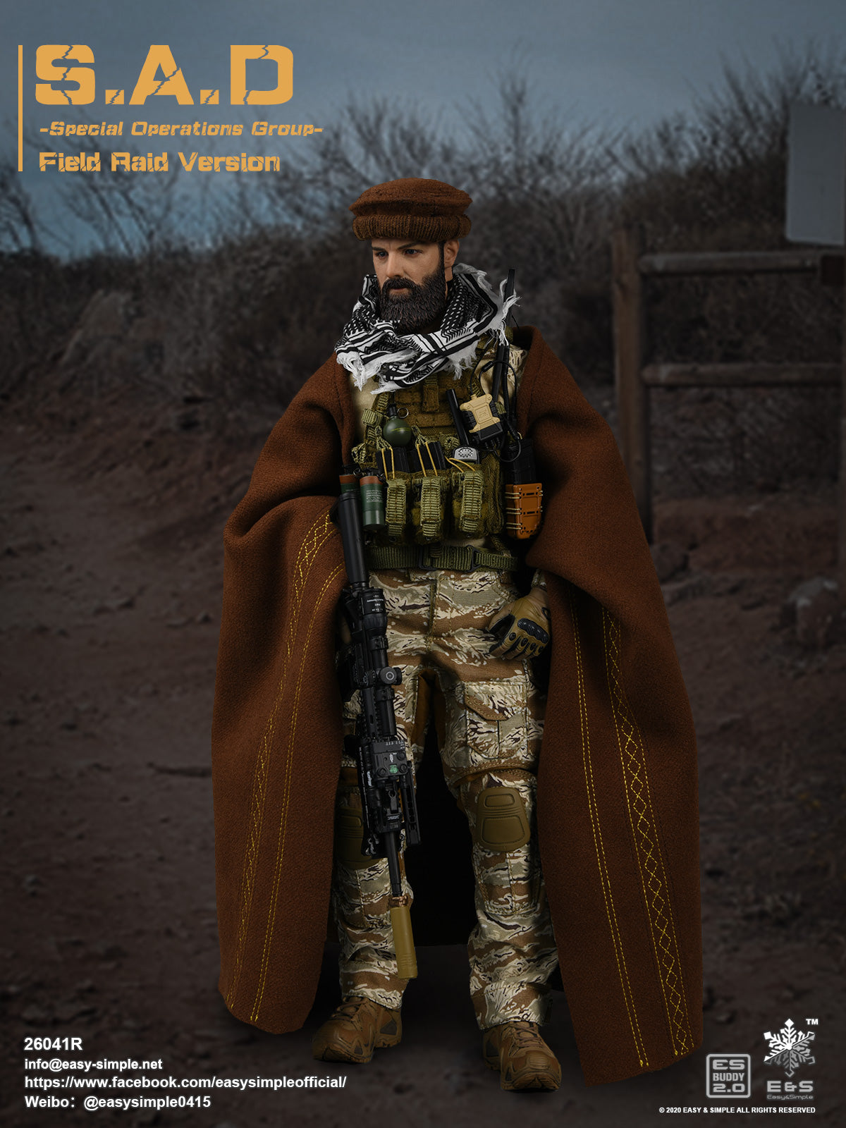 1:6 scale Easy & Simple S.A.D. Special Operations Group Field Raid Version 12" Figure 26041R