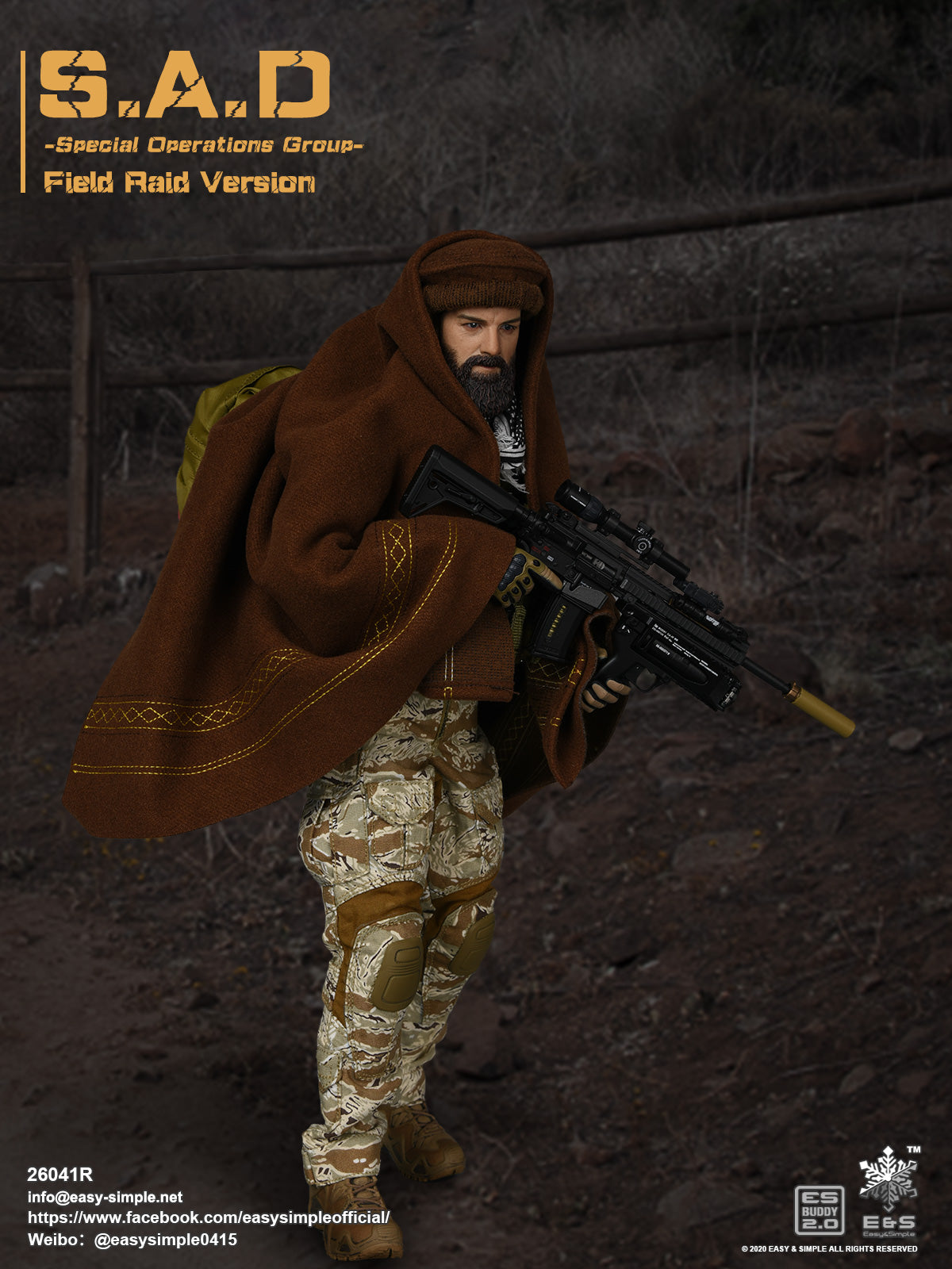 1:6 scale Easy & Simple S.A.D. Special Operations Group Field Raid Version 12" Figure 26041R